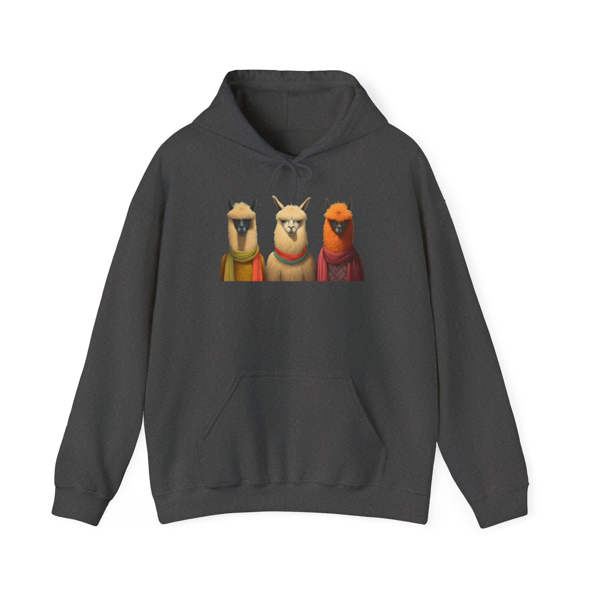Llama Trio Hoodie — Cute Colorful Alpaca Portrait Pullover