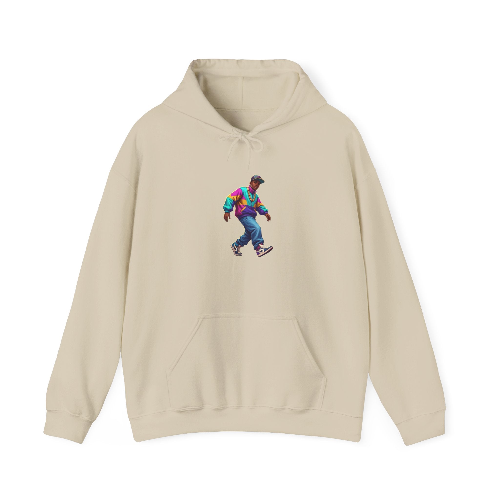 Retro Skateboarder Hoodie — Colorful 90s Skate Crew Pullover