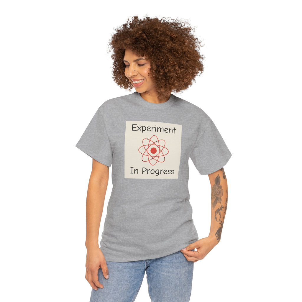 Science Graphic Tee - "Experiment In Progress" Retro Atom Design