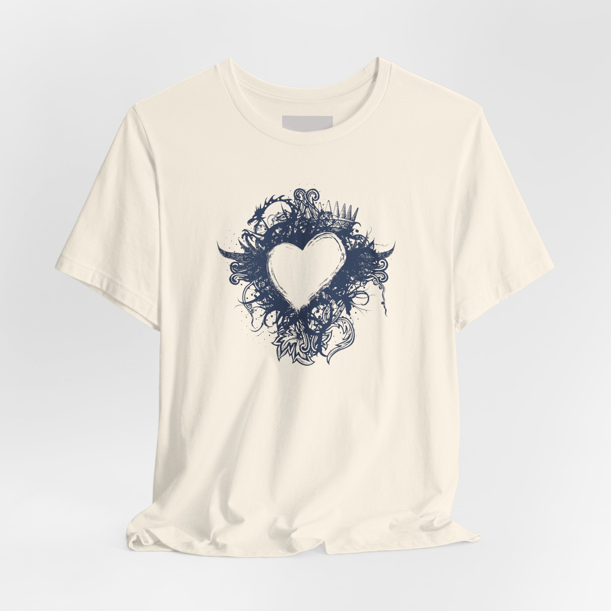 Heart Doodle T-Shirt — Hand-Drawn Floral Heart Tee (Valentine’s Gift)