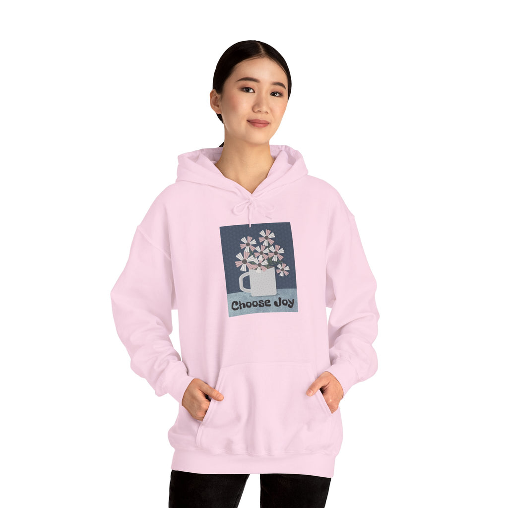 Hoodie – “Choose Joy” Floral Mug Graphic Cozy Sweatshirt