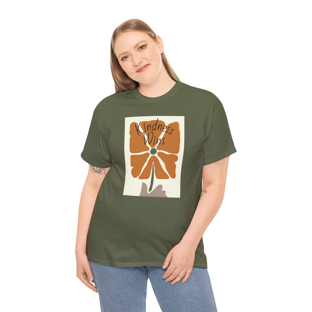 Kindness Wins T‑Shirt — Retro Floral Graphic Tee