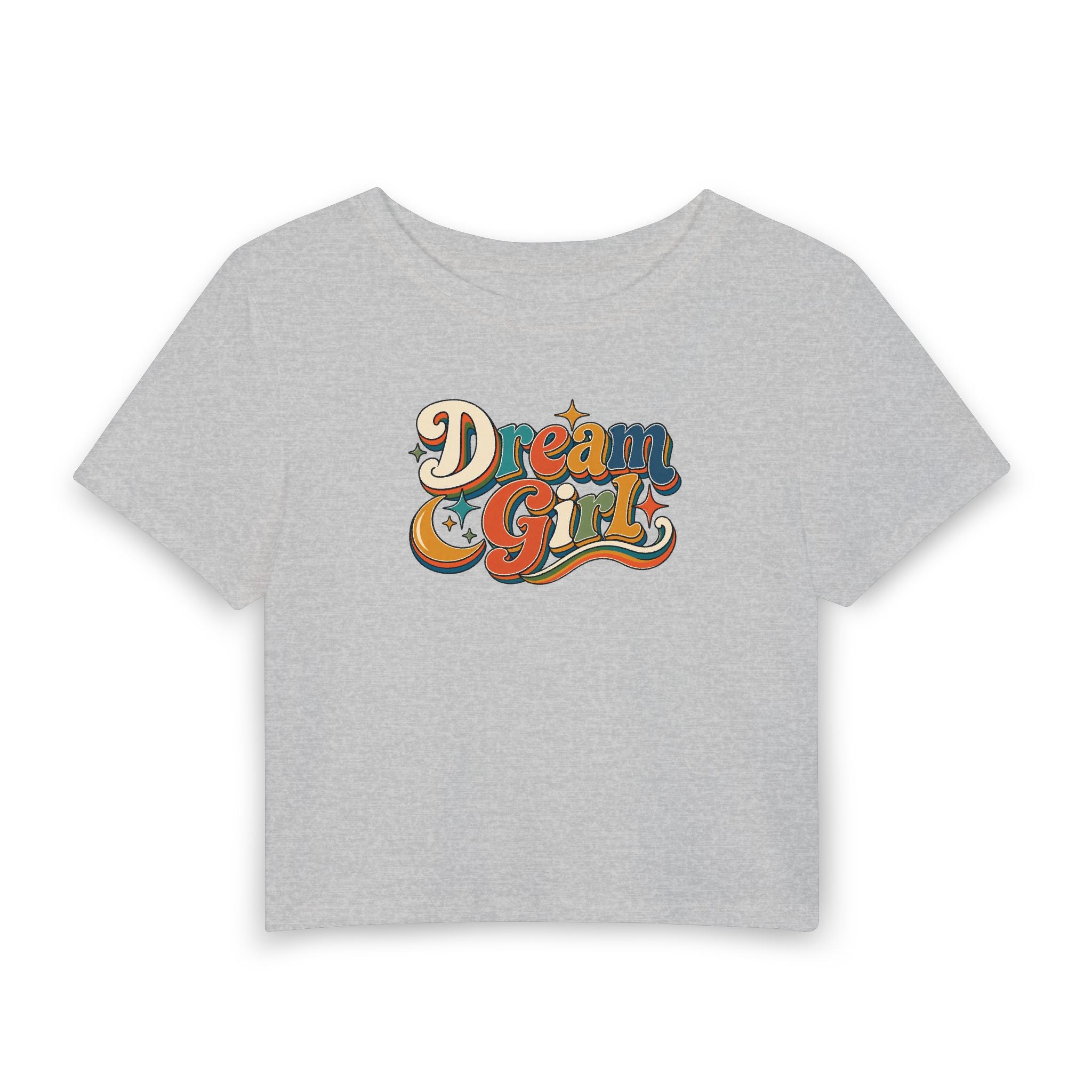 Dream Girl Women's Crop Tee — Retro 70s Vintage Graphic Tee
