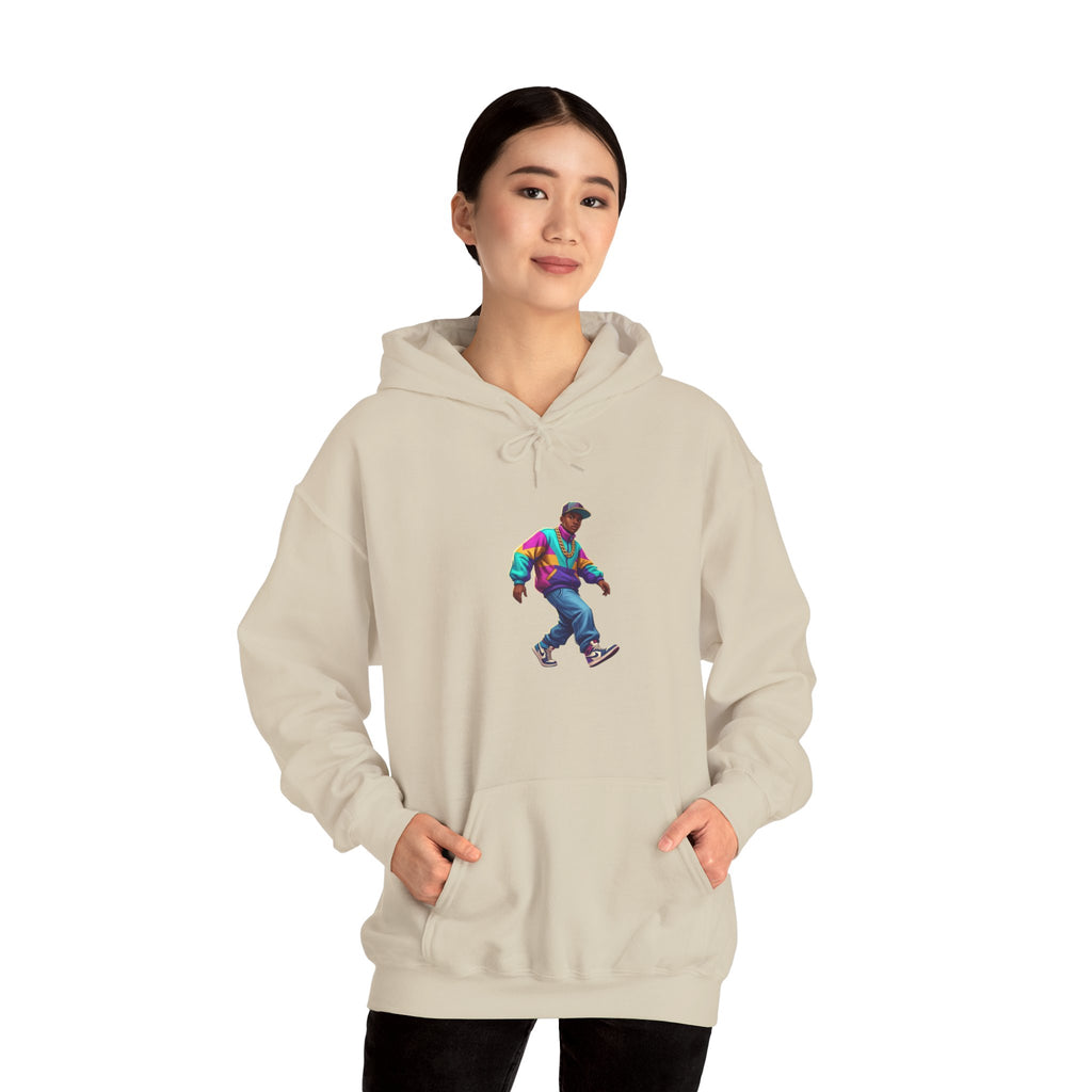 Retro Skateboarder Hoodie — Colorful 90s Skate Crew Pullover