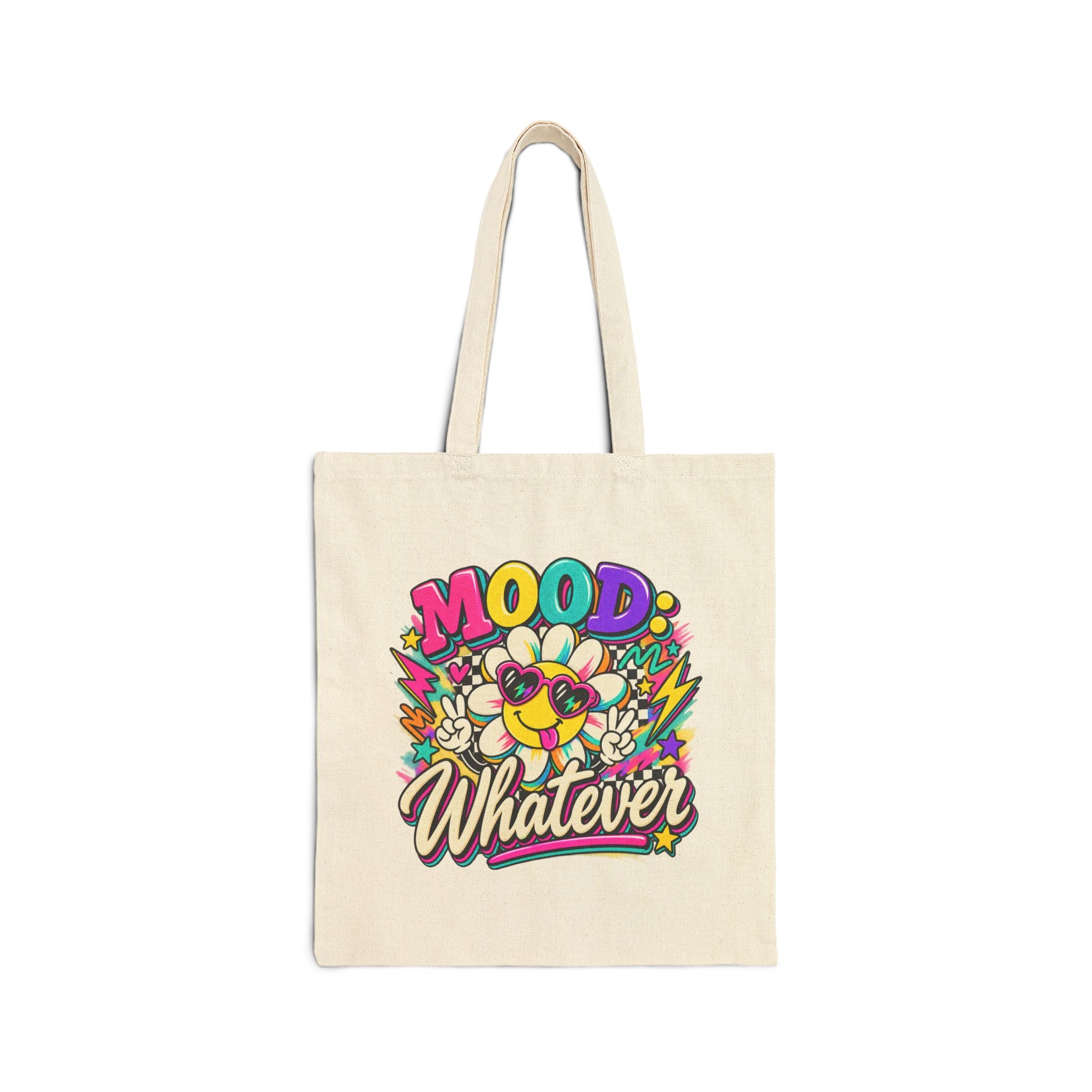Mood Whatever smiley flower tote bag | Canvas Tote