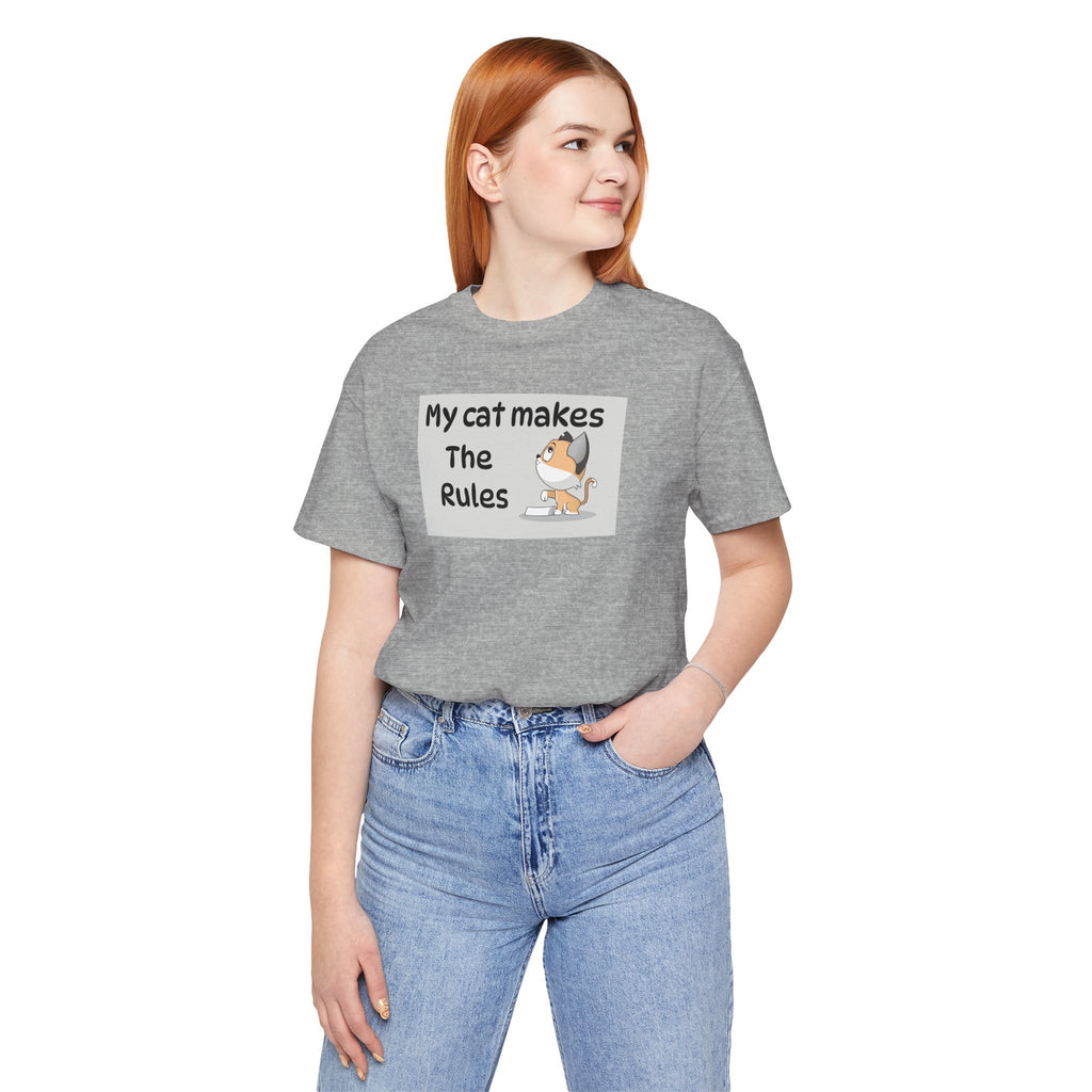 Cat Makes The Rules T-Shirt — Funny Cute Cat Graphic Tee for Cat Lovers