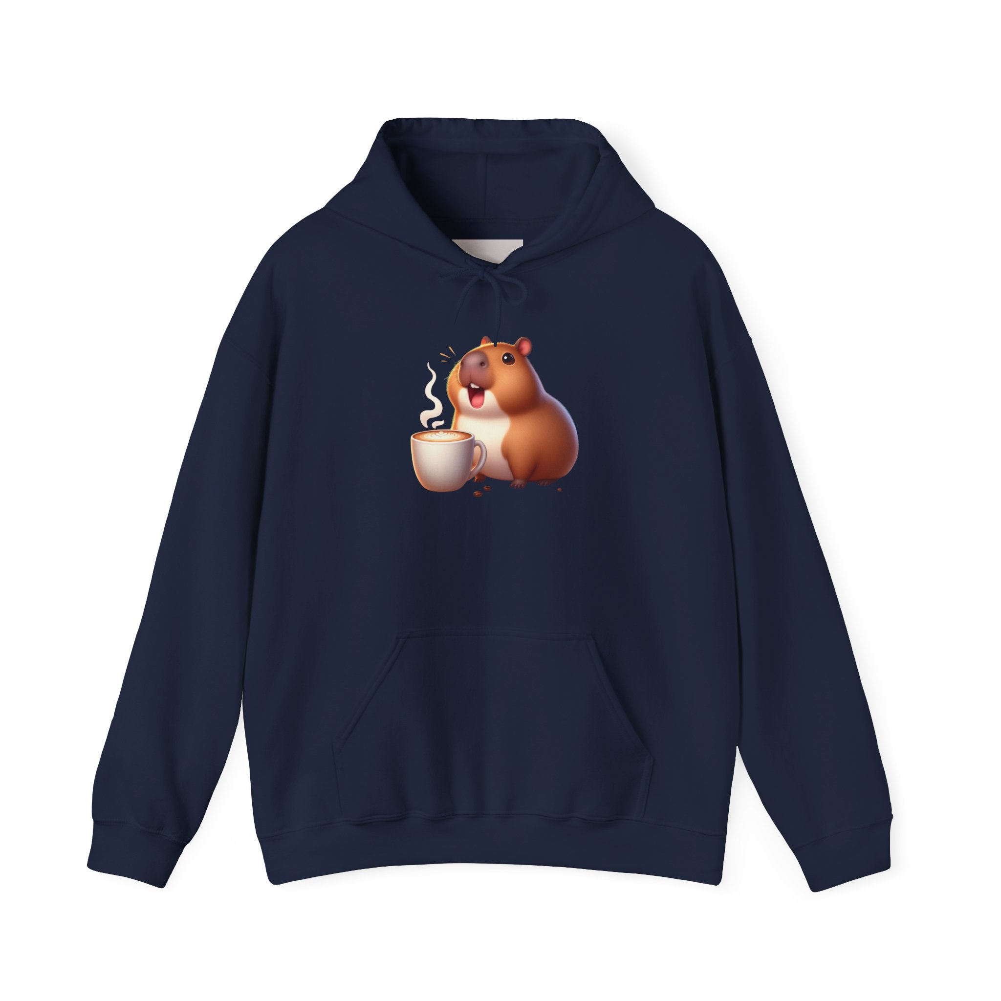 Cute Capybara Sipping Coffee Hoodie – Cozy Animal Coffee Lover Sweatshirt