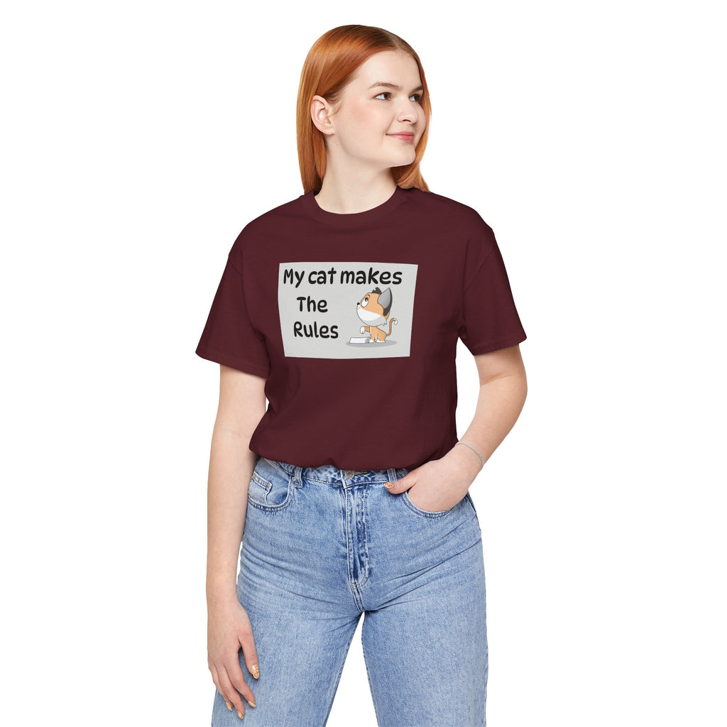 Cat Makes The Rules T-Shirt — Funny Cute Cat Graphic Tee for Cat Lovers