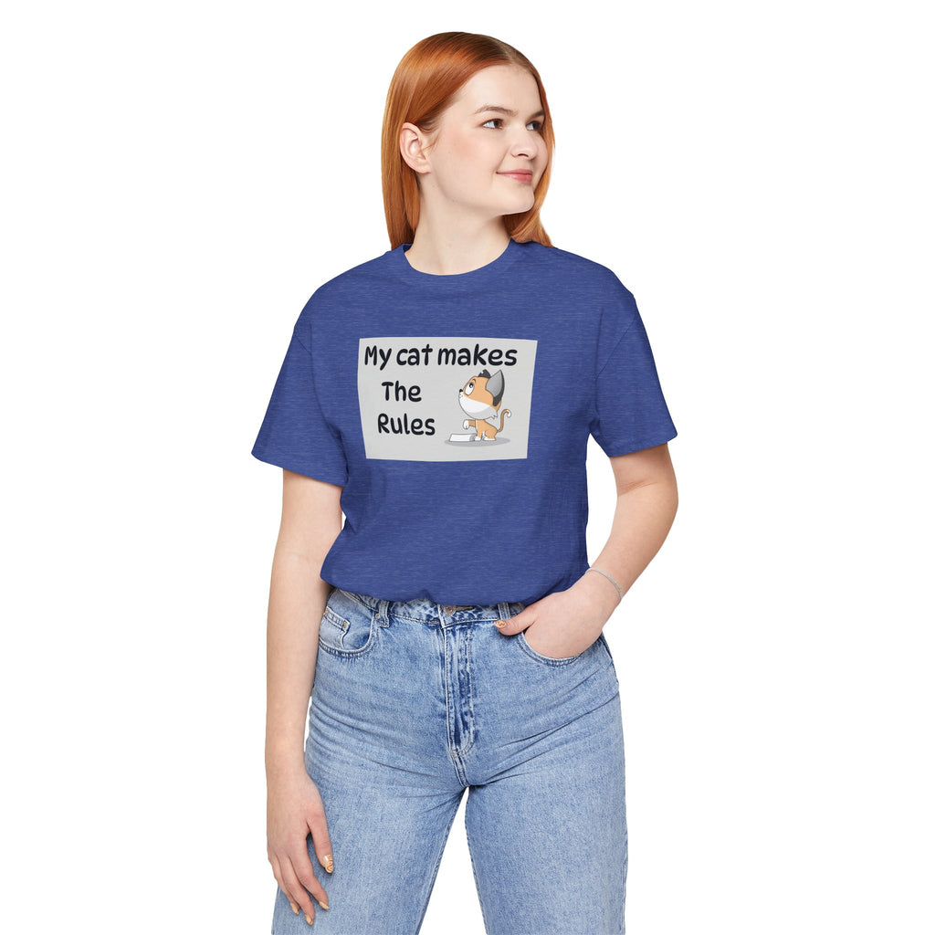 Cat Makes The Rules T-Shirt — Funny Cute Cat Graphic Tee for Cat Lovers