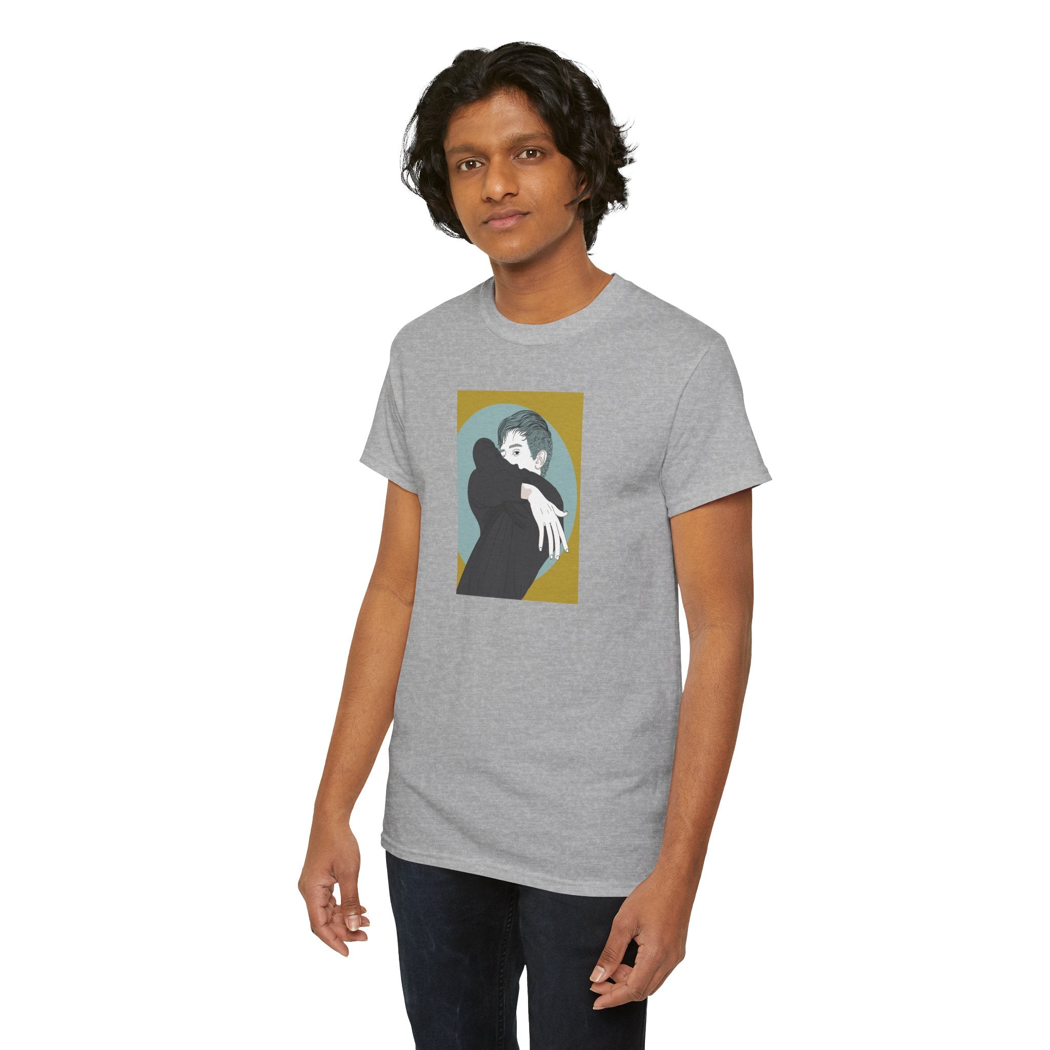 Graphic Tee — Embrace Illustration Shirt (Minimalist Hug Art)