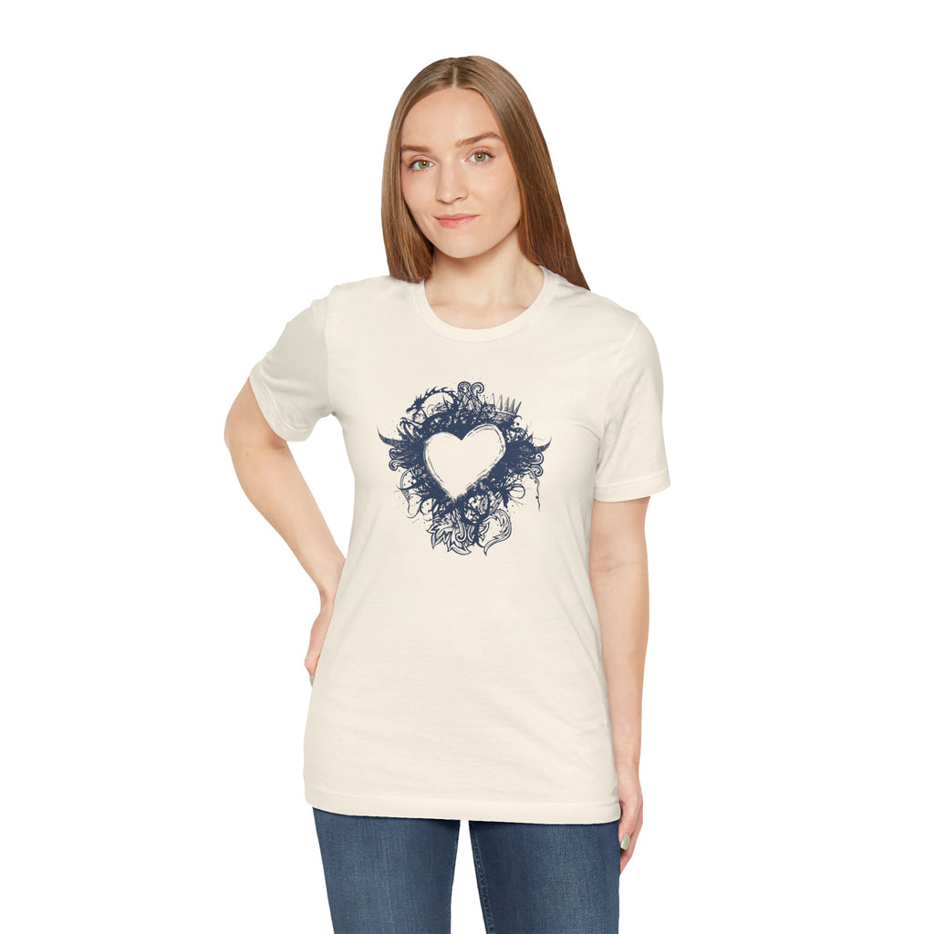 Heart Doodle T-Shirt — Hand-Drawn Floral Heart Tee (Valentine’s Gift)