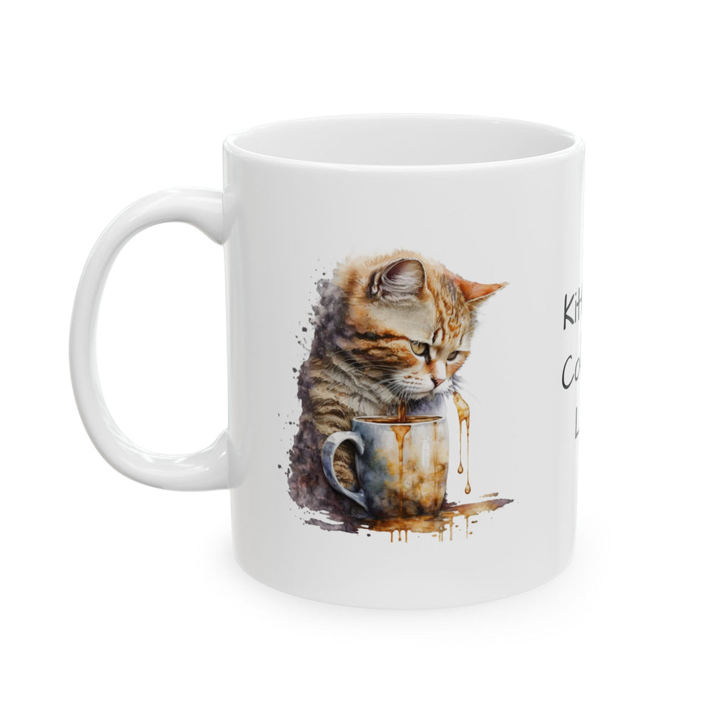 Kittens + Coffee = Love Ceramic Mug — Cute Cat Lover Coffee Cup (11oz & 15oz)