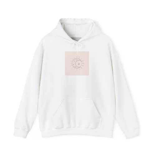 Celestial Moon & Sun Hoodie — Minimal Boho Spiritual Graphic Sweatshirt
