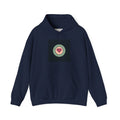 Retro Heart Target Hoodie — Vintage Pastel Heart Graphic Hooded Sweatshirt