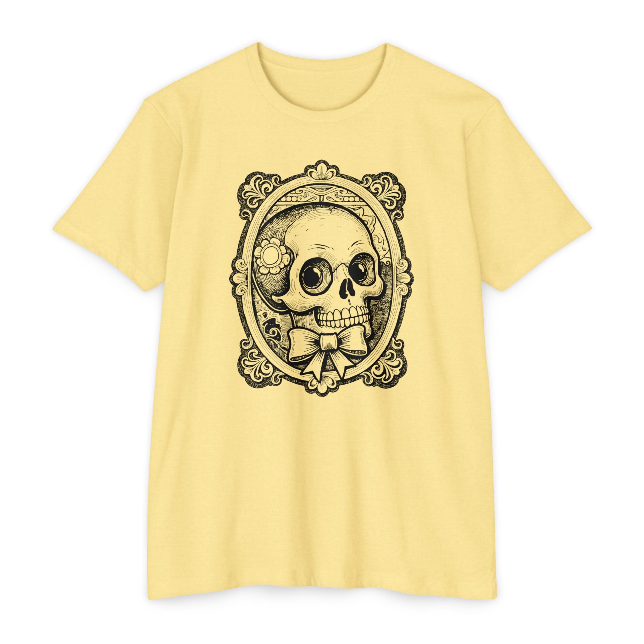 Skull Cameo Tee — Vintage Floral Skull Portrait T-Shirt