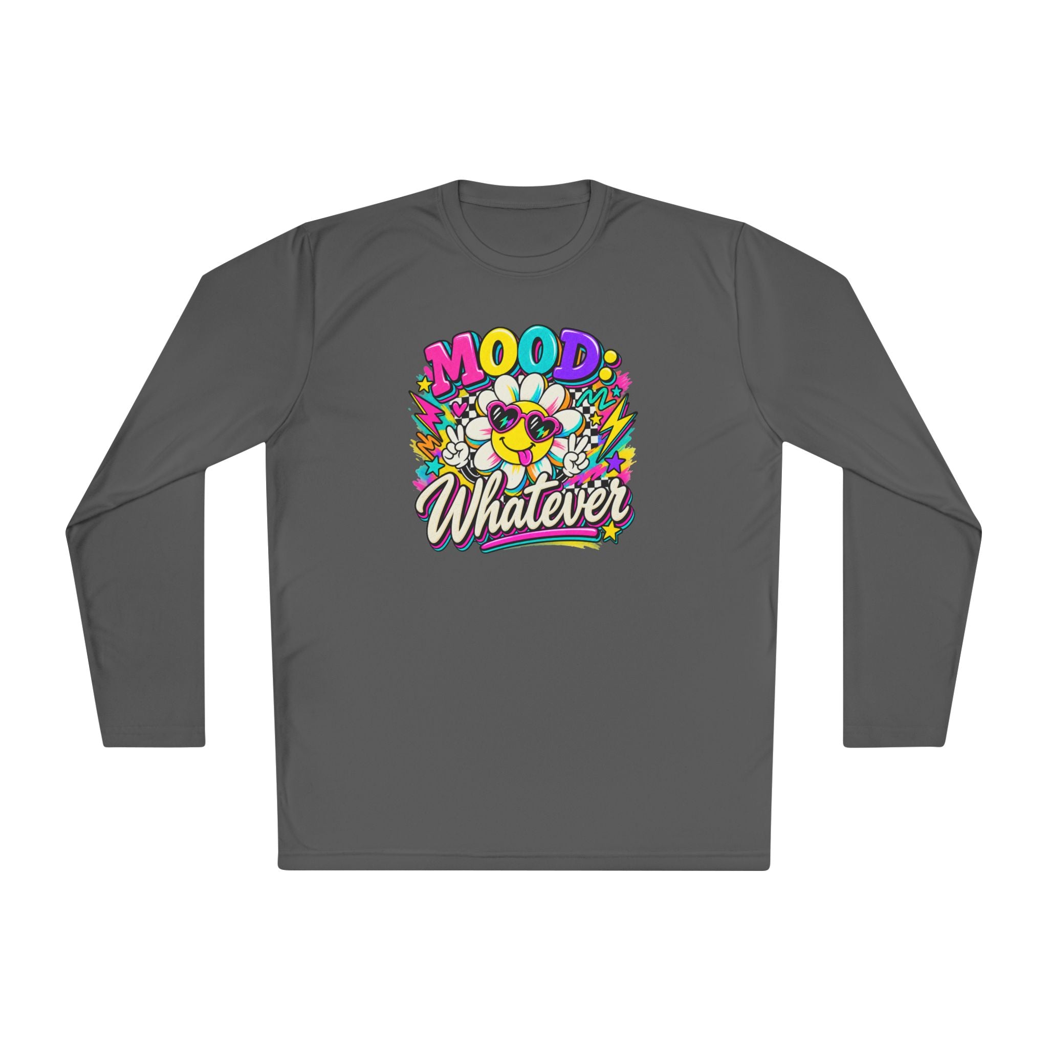 Mood Whatever Long Sleeve Tee — Colorful Retro 90's Graphic