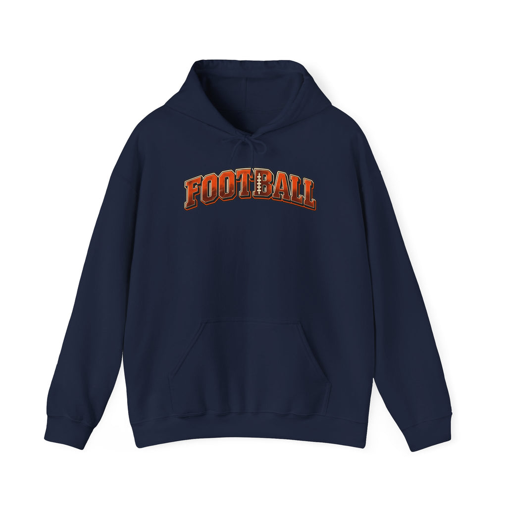 Football Graphic Hoodie — Vintage Grunge Football Logo Pullover