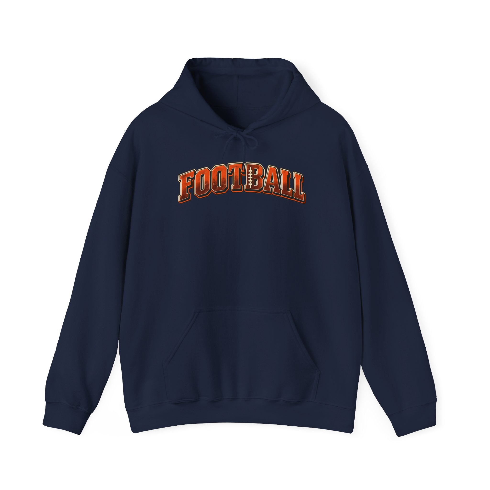 Football Graphic Hoodie — Vintage Grunge Football Logo Pullover