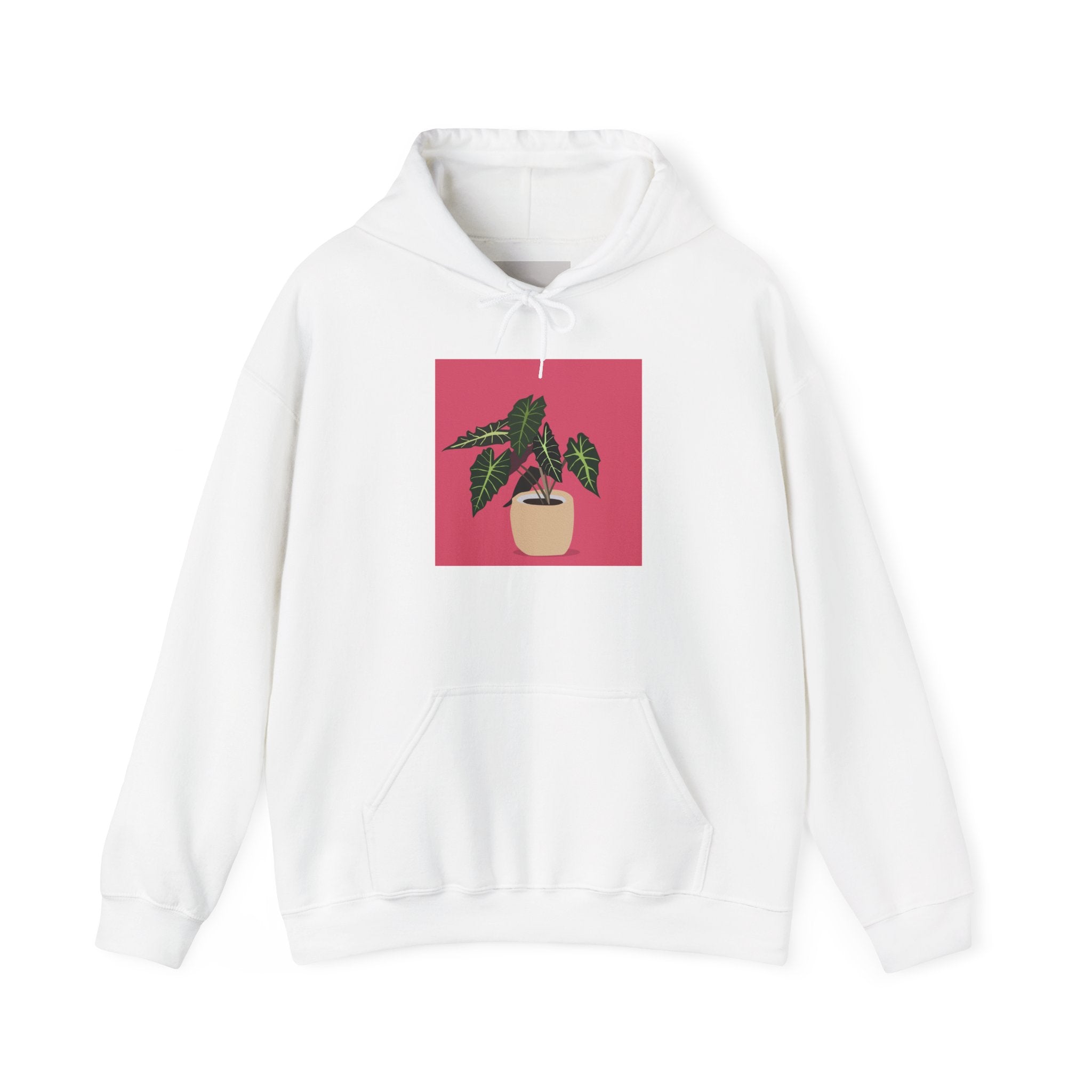 Potted Plant Hoodie – Pink Square Calathea Graphic Sweatshirt
