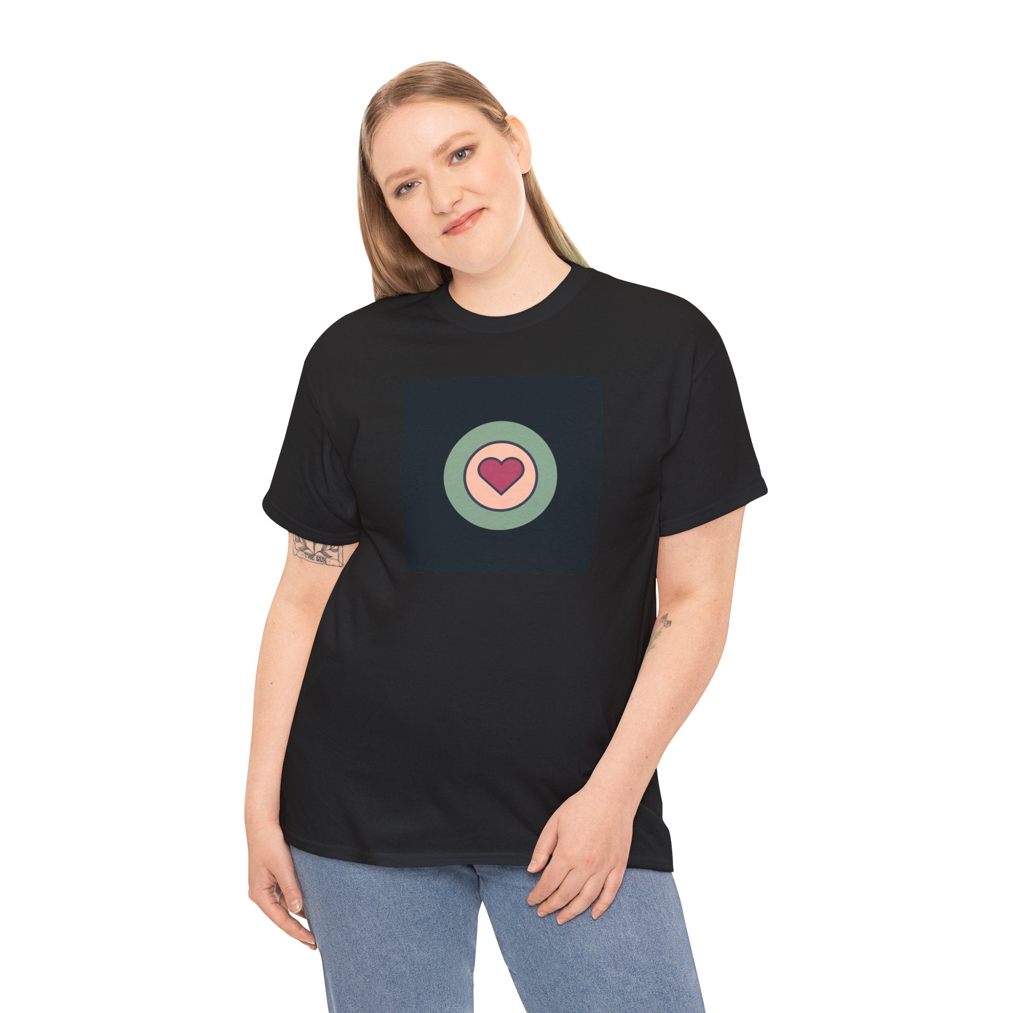 Retro Target Heart T‑Shirt — Minimalist Love Graphic Tee