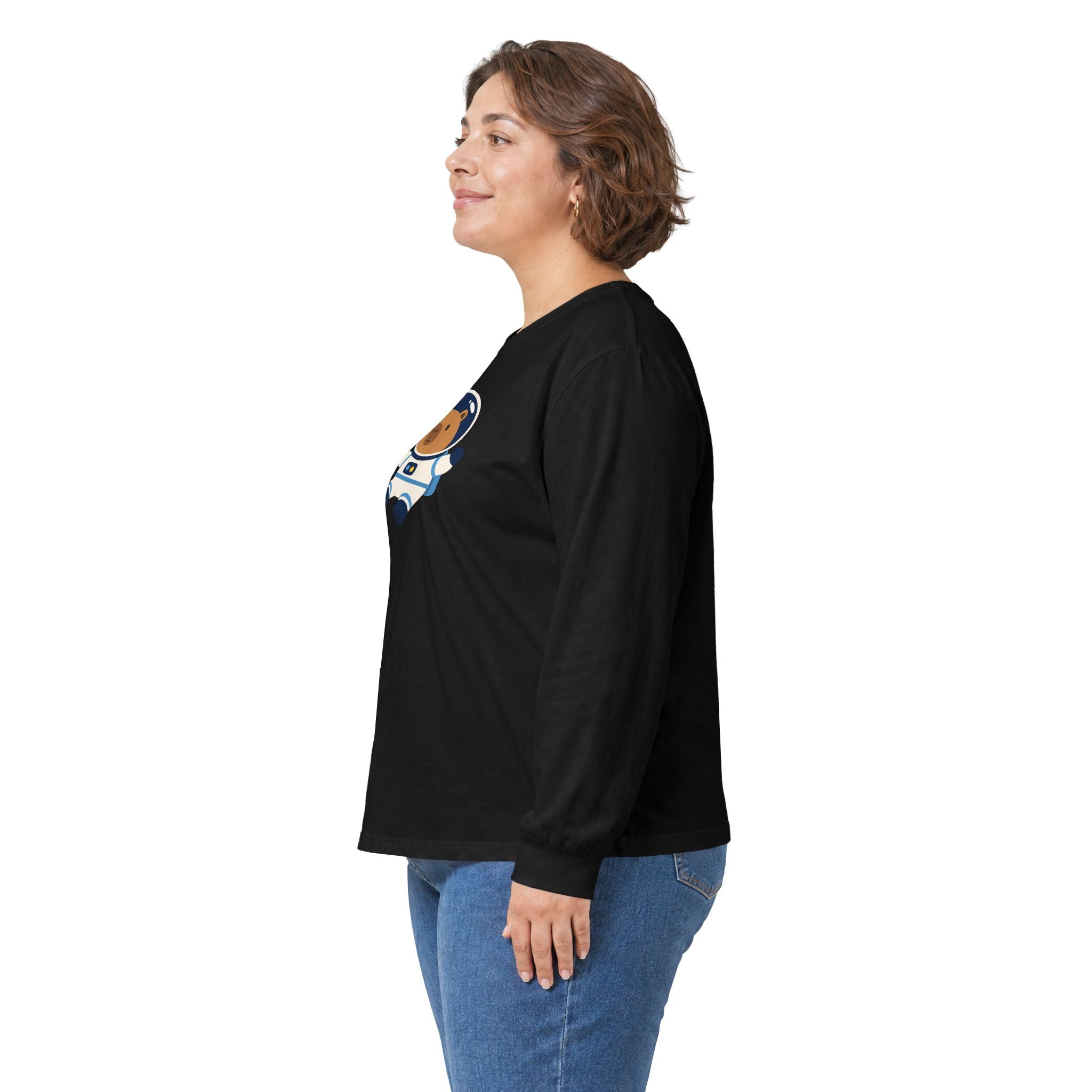 Astronaut Capybara Long Sleeve Tee — Cute Space Explorer Kids' Shirt