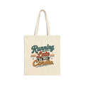 'Running Late Is My Cardio' Cotton Canvas Tote — Funny Retro Gym Quote Bag