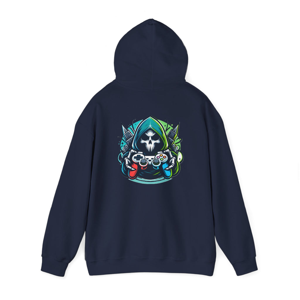 Gamer Grim Reaper Hoodie – Neon Controller Gaming Pullover