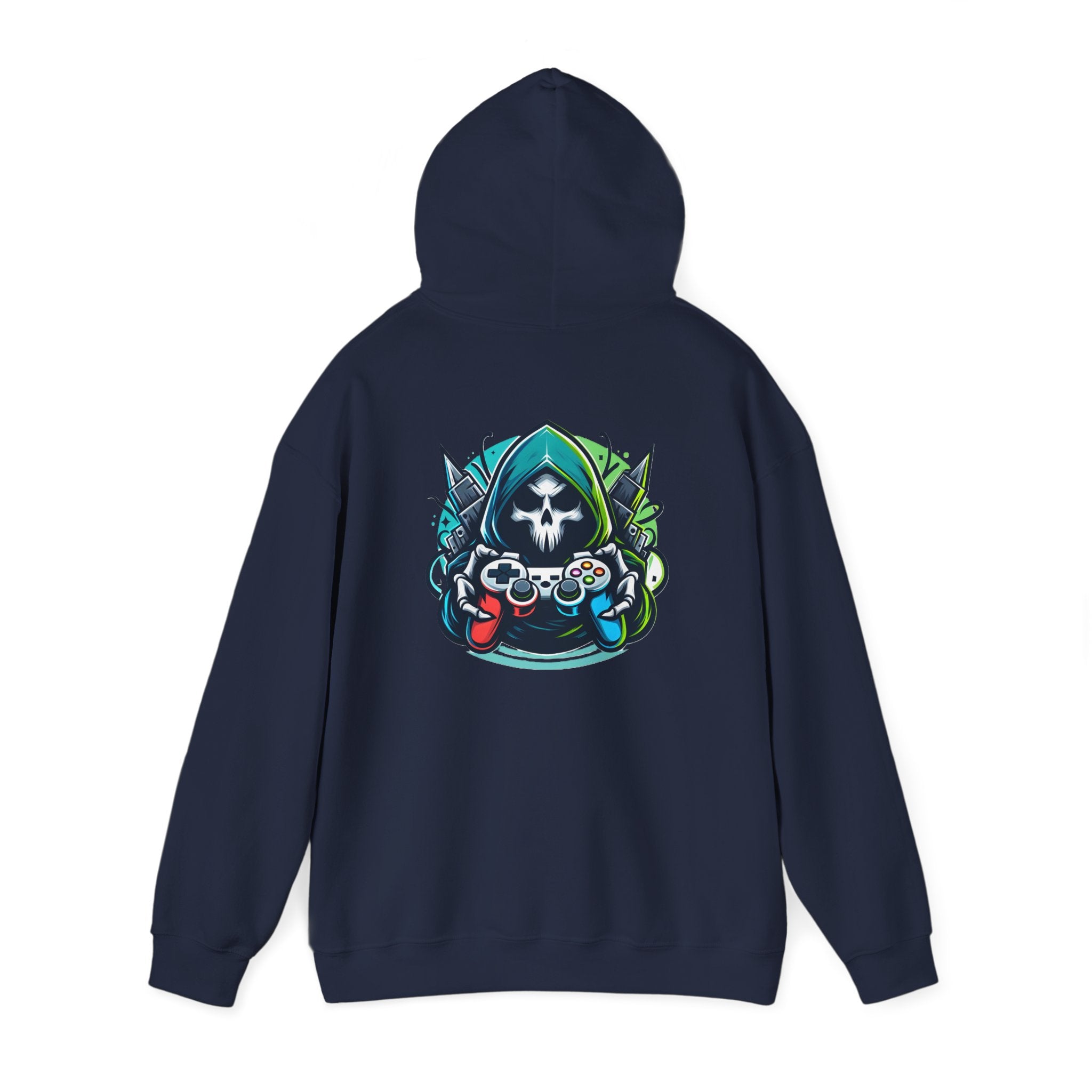 Gamer Grim Reaper Hoodie – Neon Controller Gaming Pullover