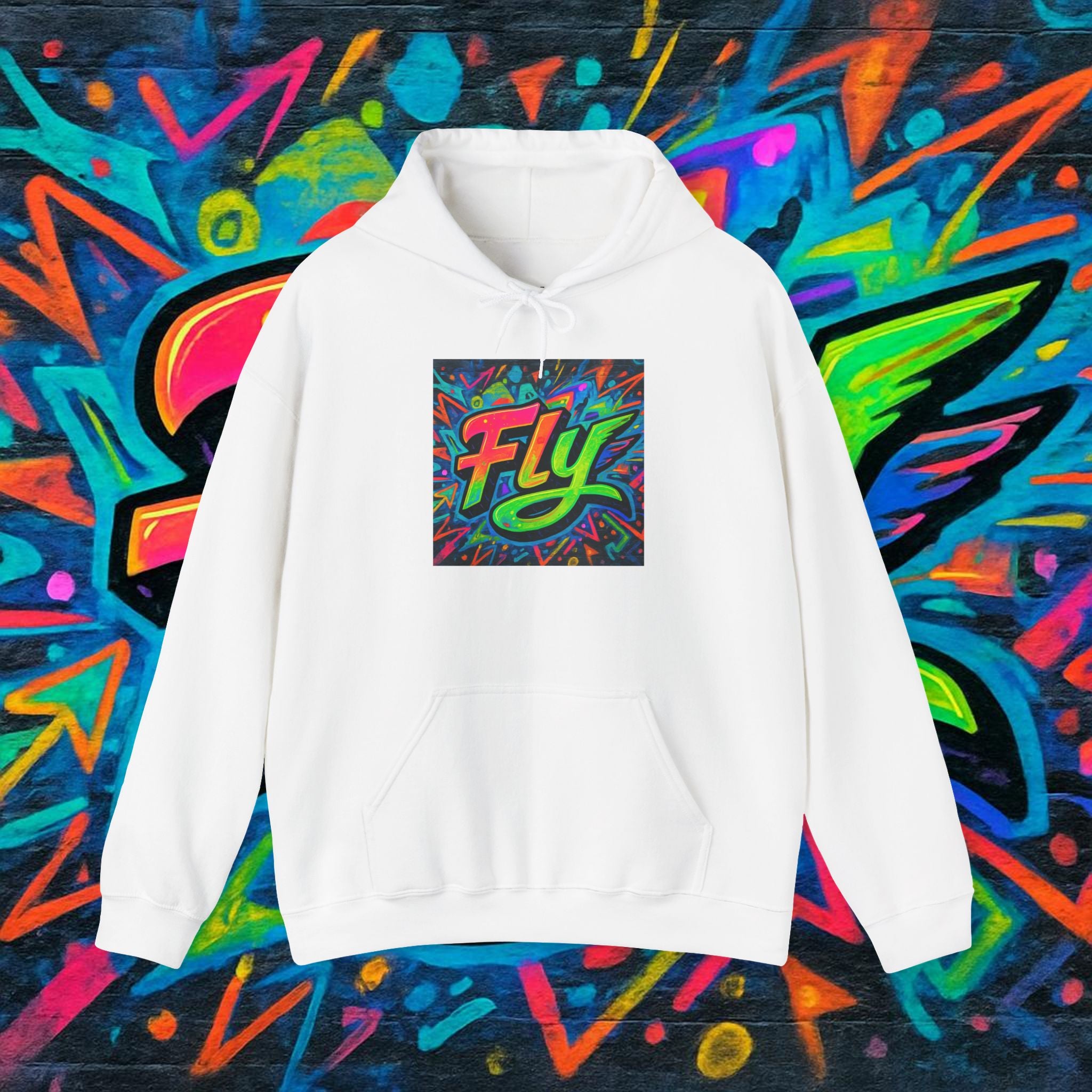Fly Graffiti Hoodie — Colorful Streetwear Pullover