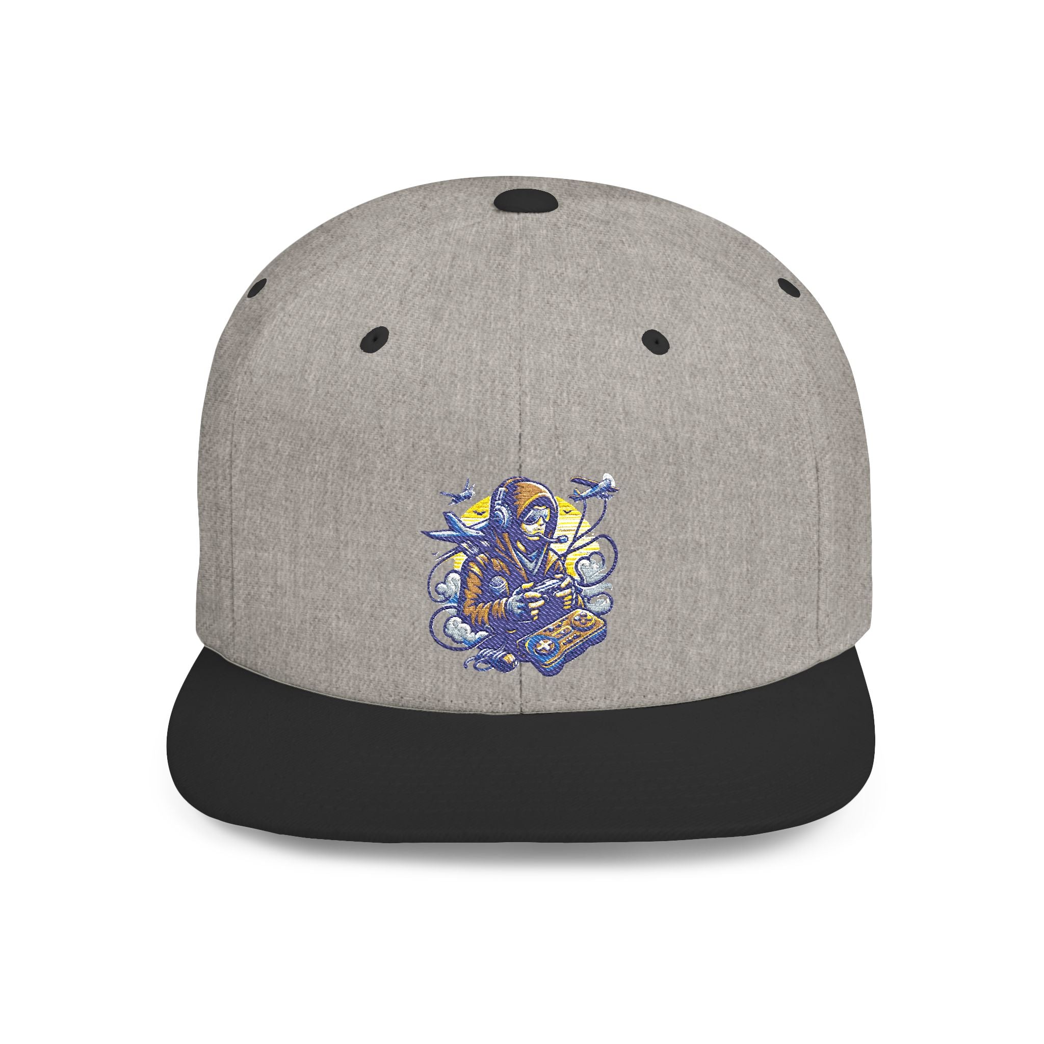 Gamer Embroidered Snapback Hat - Flat Bill
