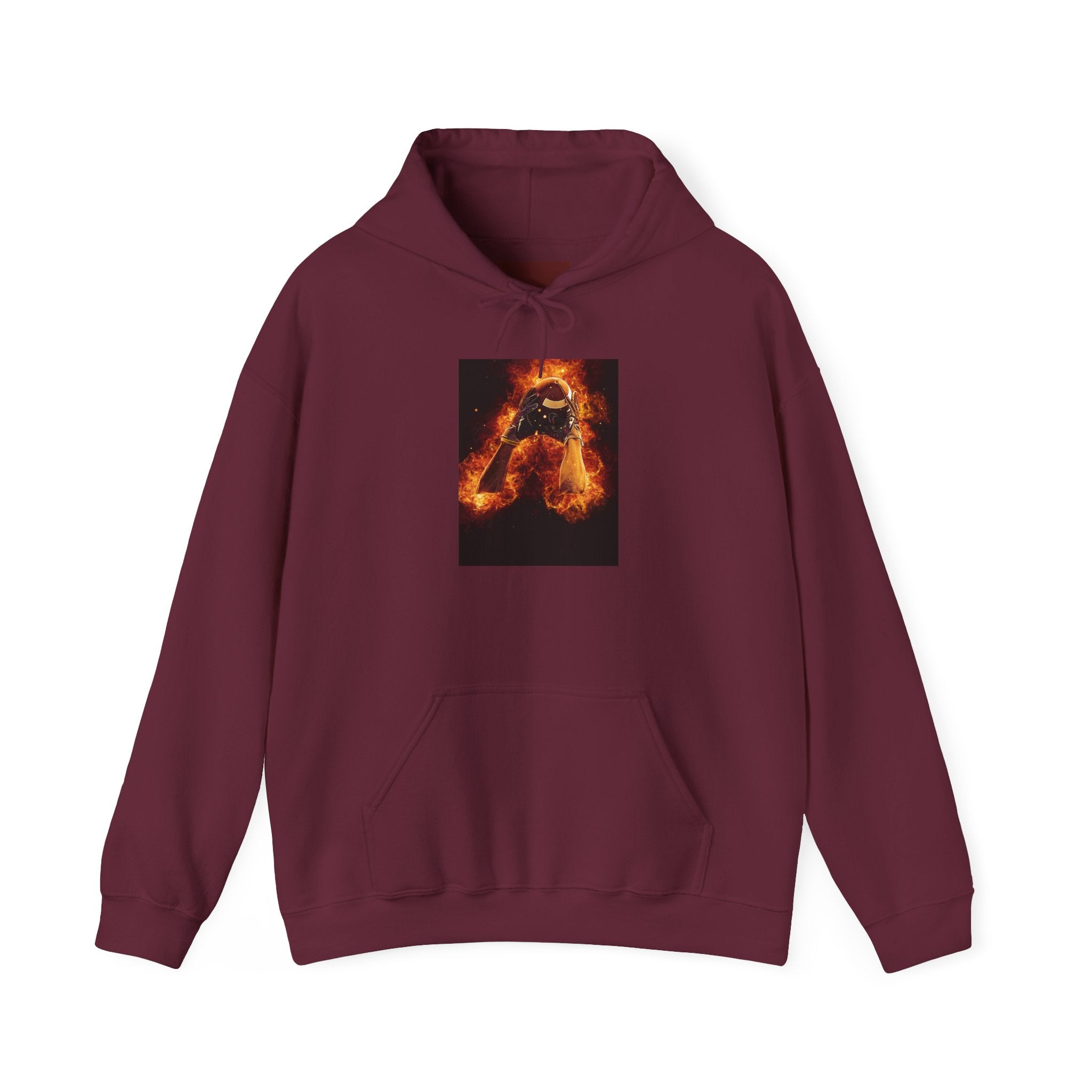 Flaming Football Hoodie — Fiery Football Pullover