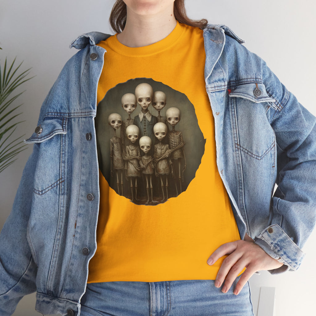 Skull Family Portrait Tee — Gothic Skeleton Crew Graphic T-Shirt