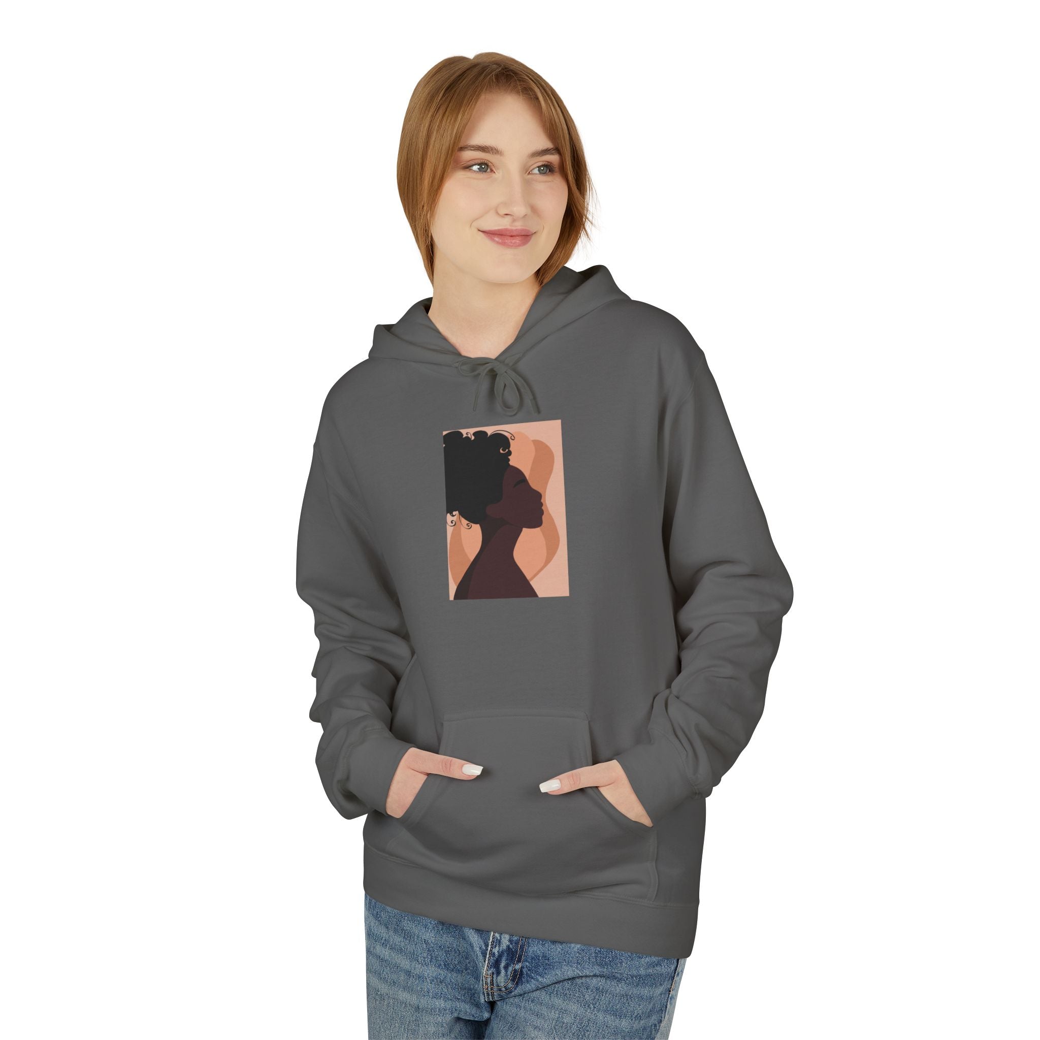 Minimalist Abstract Portrait Hoodie — Afrocentric Silhouette Graphic