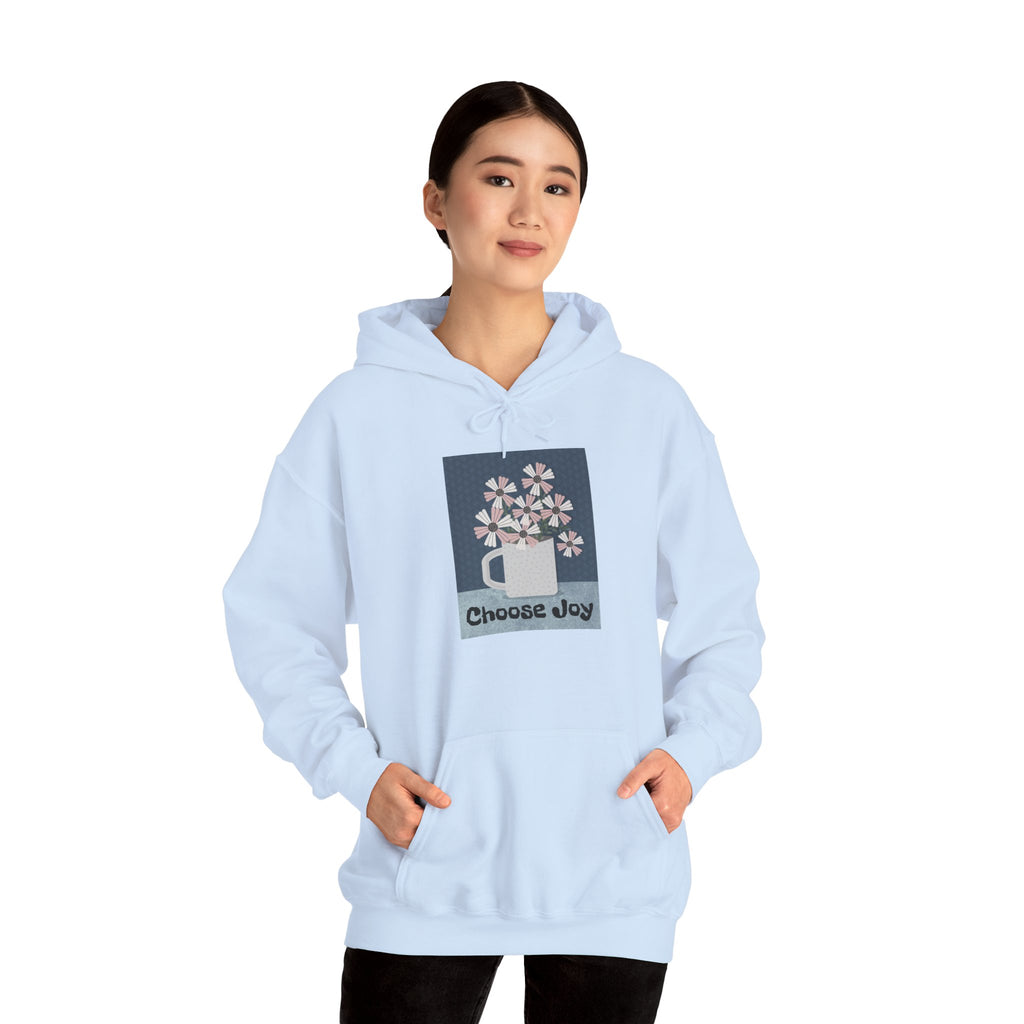 Hoodie – “Choose Joy” Floral Mug Graphic Cozy Sweatshirt