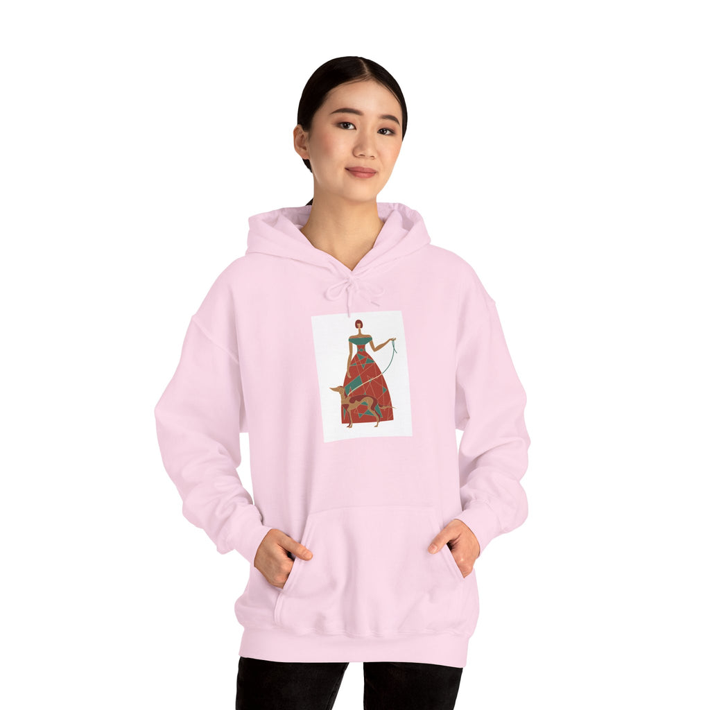 Folk Art Archer Hoodie — Vintage Red Archer Illustration Sweatshirt