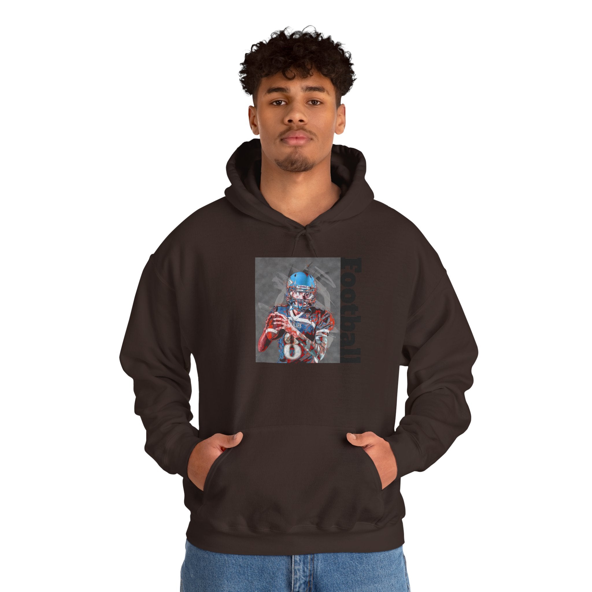 Football Skeleton Helmet Hoodie — Vintage Grunge Sports Pullover