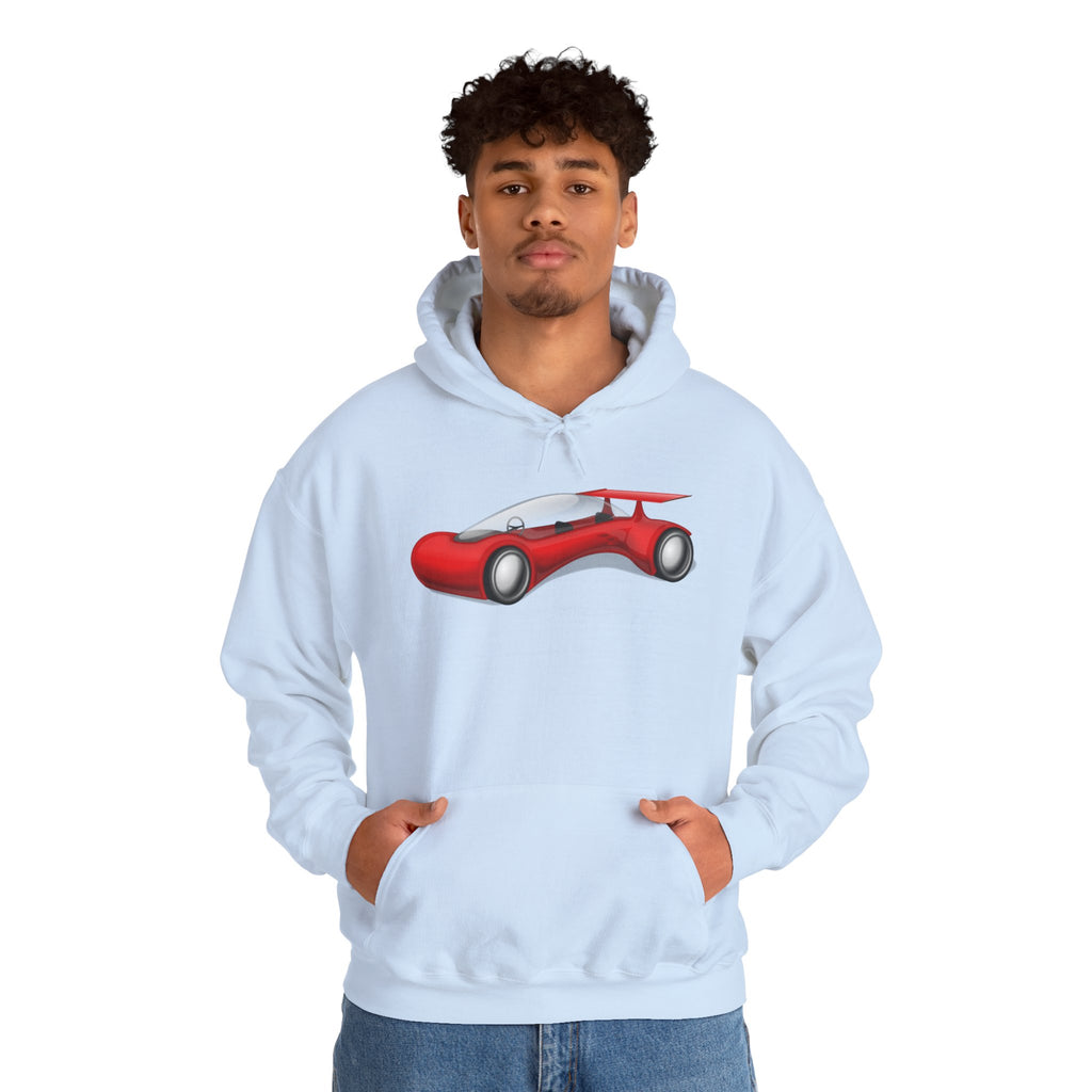 Red Racecar Hoodie — Retro Sports Car Graphic Pullover