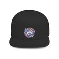 Minimalist Embroidered Flat Bill Snapback — Vintage Streetwear Cap (Abstract Gamer)