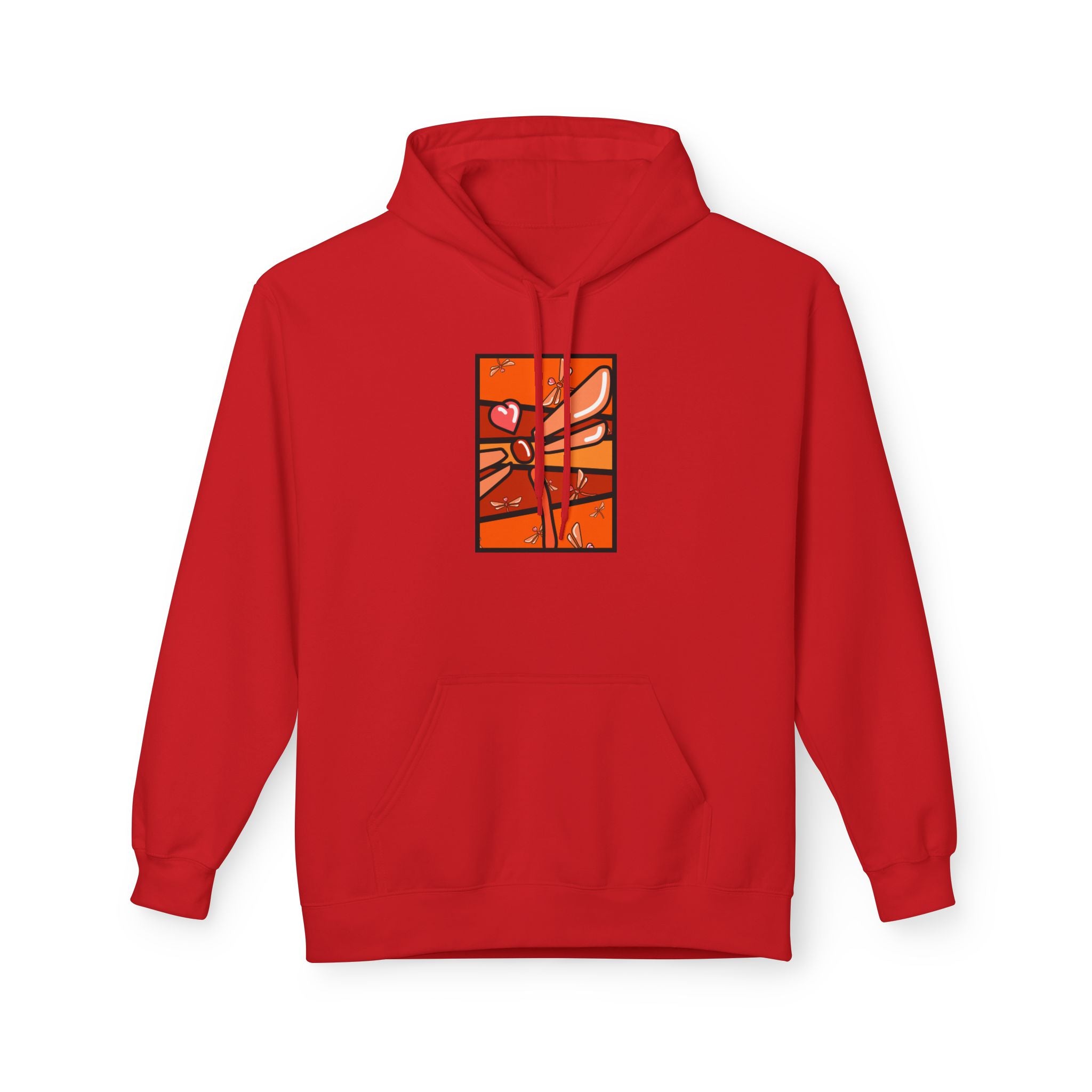 Abstract Heart Branch Hoodie — Autumn Floral Graphic Pullover