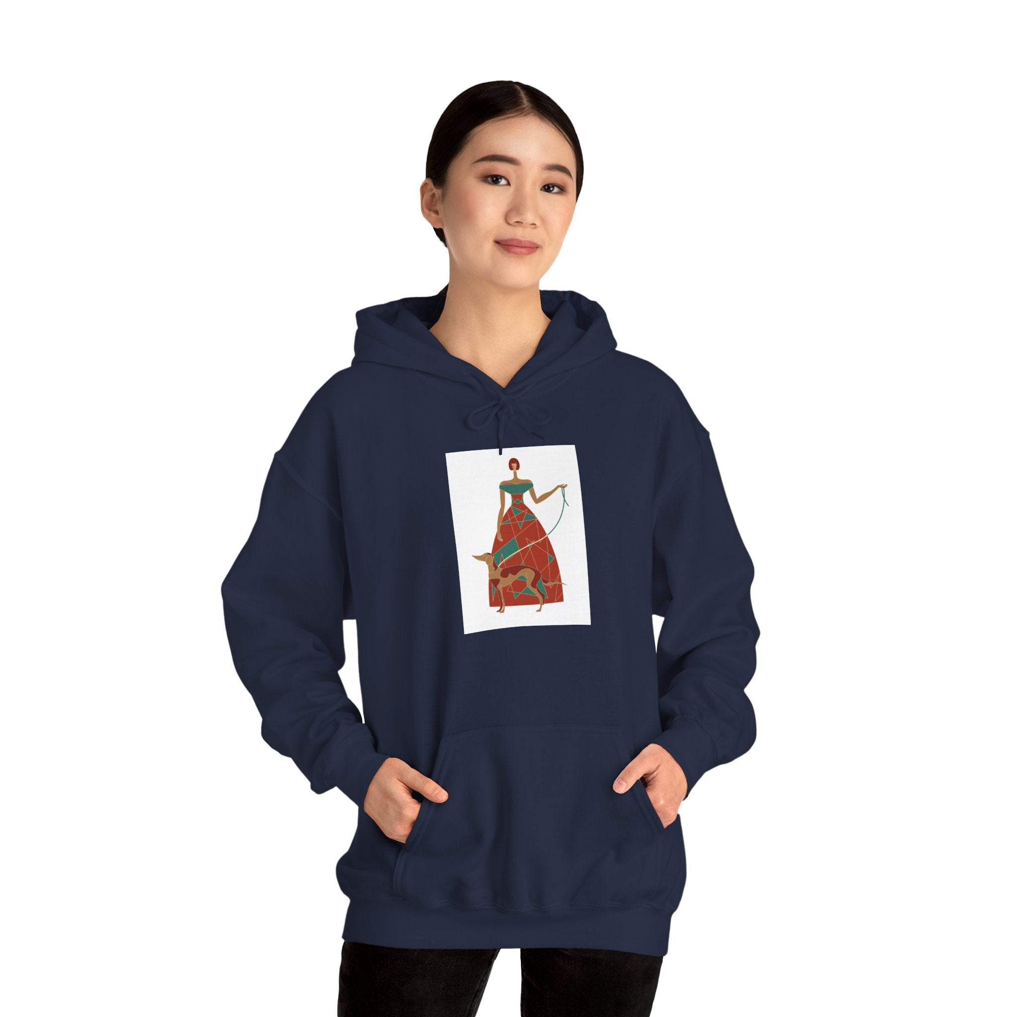 Folk Art Archer Hoodie — Vintage Red Archer Illustration Sweatshirt