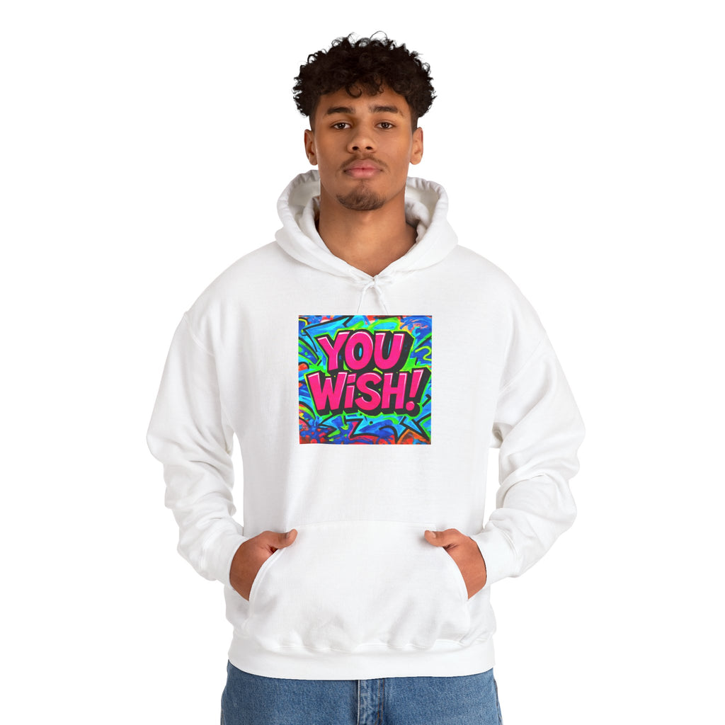 You Wish! Graphic Hoodie — Bold Retro Graffiti Pullover