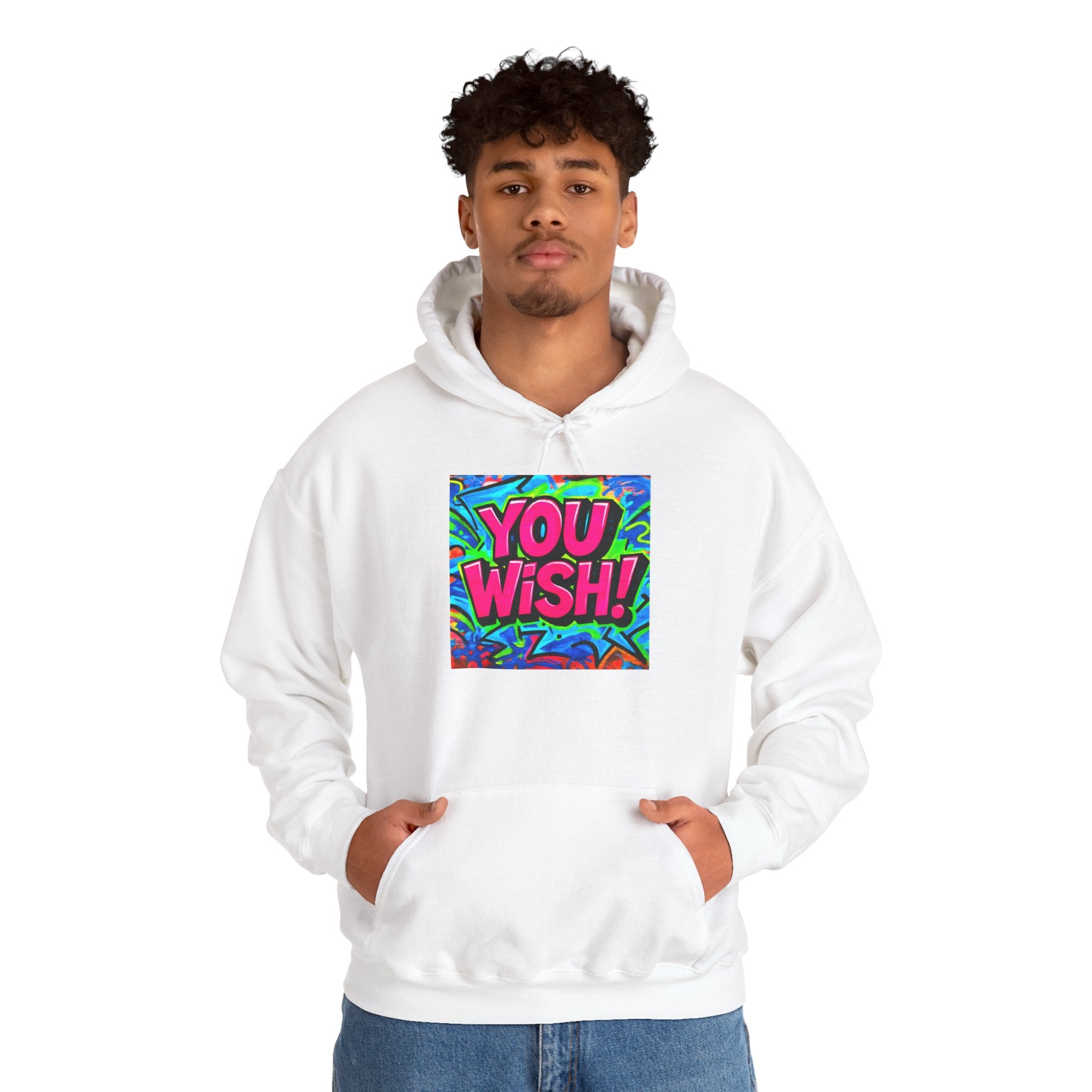 You Wish! Graphic Hoodie — Bold Retro Graffiti Pullover