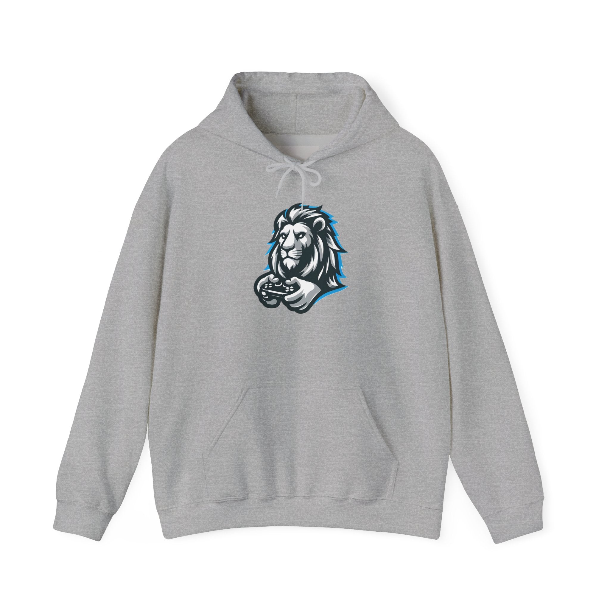 Lion Gamer Hoodie — Retro Gaming Lion Graphic Sweatshirt