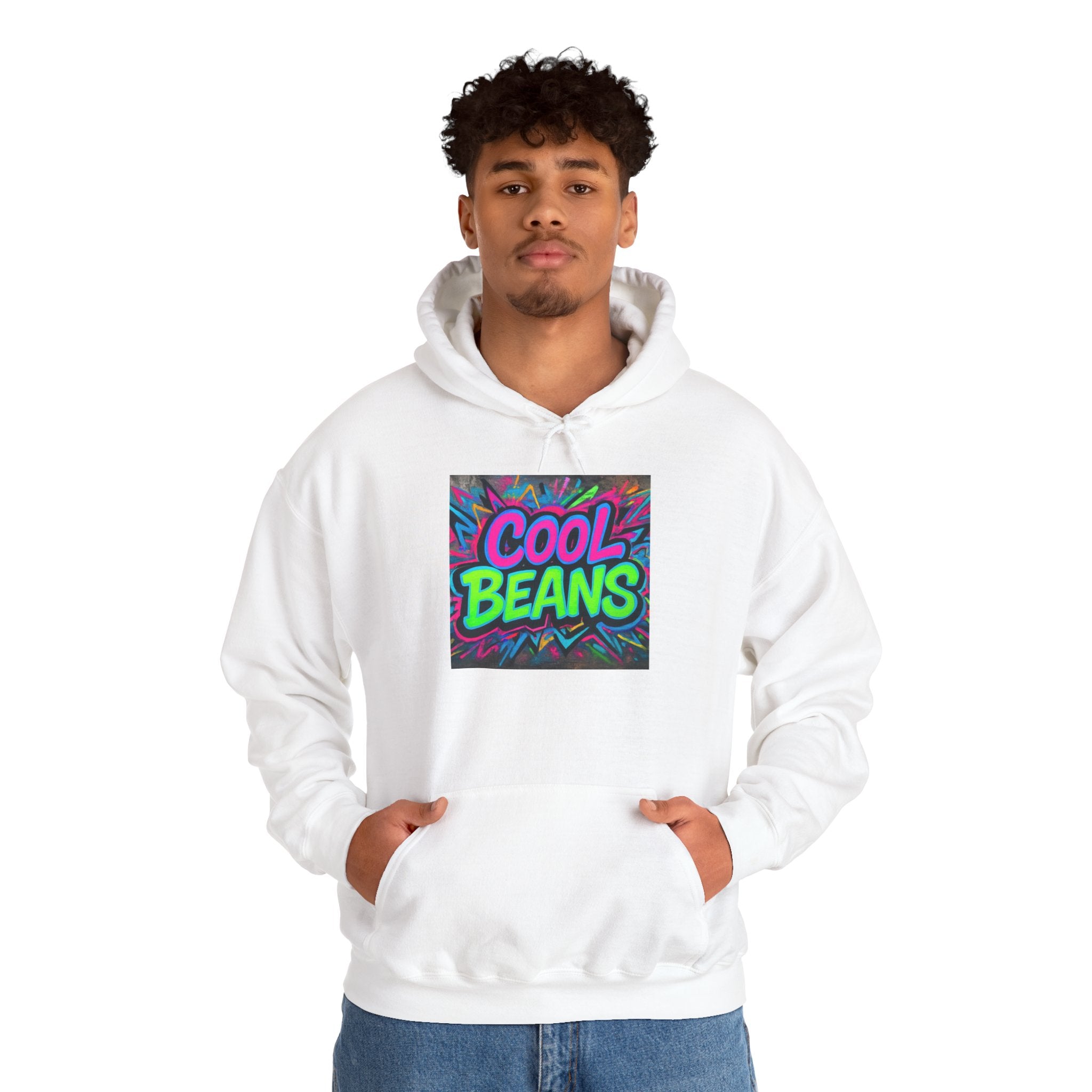 Cool Beans Hoodie — Retro Neon Graffiti Streetwear Pullover