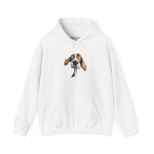 Basset Hound Portrait Hoodie - Cute Dog Face Pullover