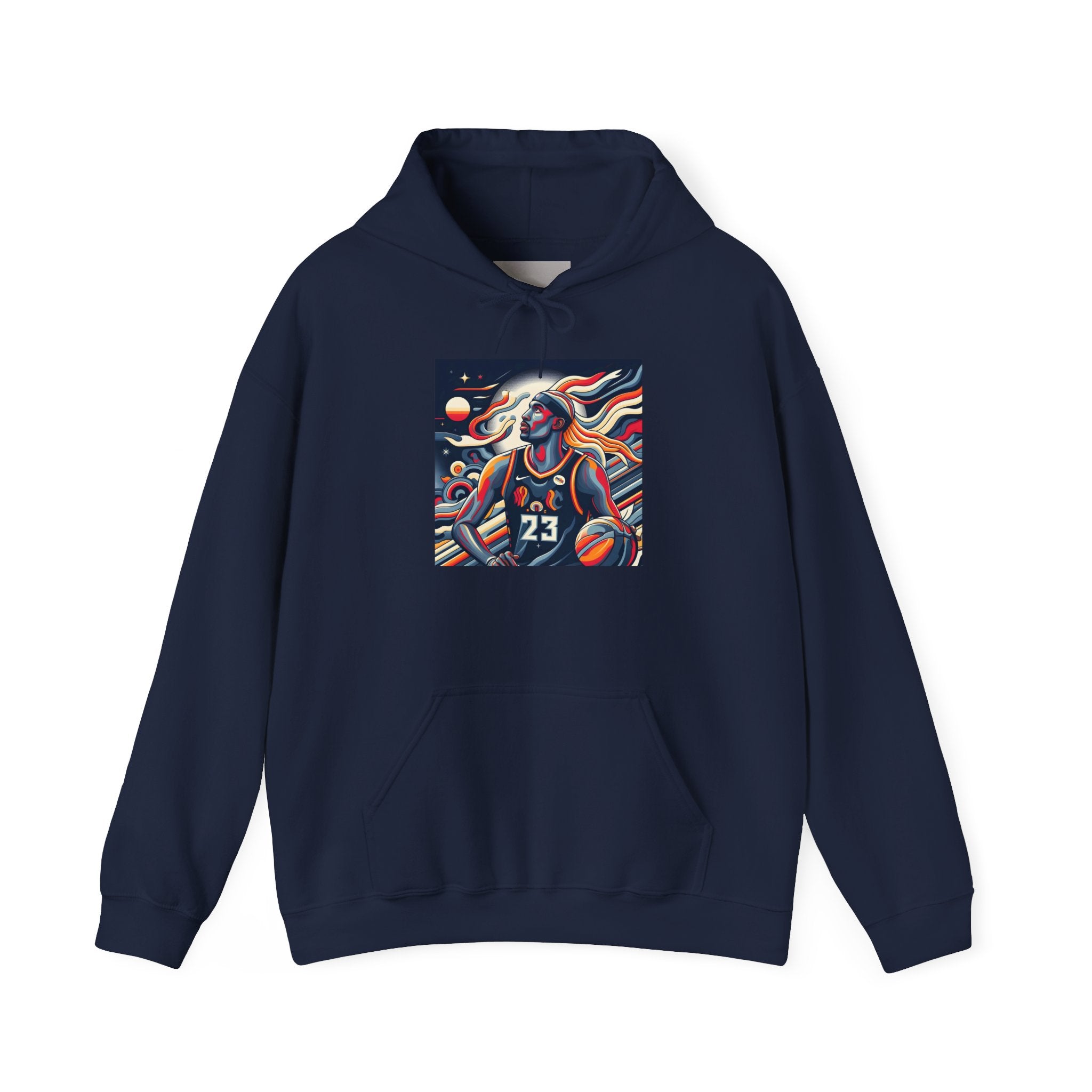Basketball Player Art Hoodie - Retro 23 Cosmic Court Graphic Sweatshirt