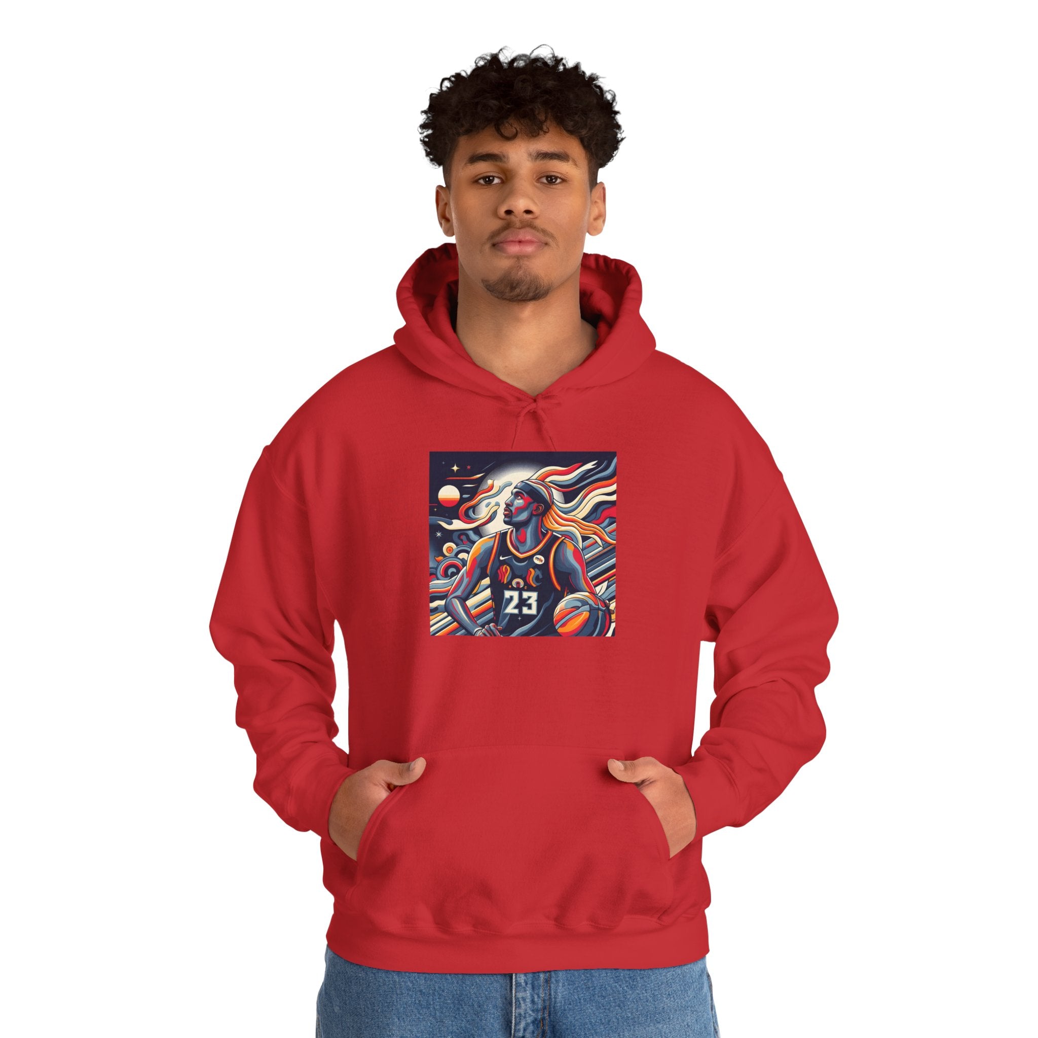 Basketball Player Art Hoodie - Retro 23 Cosmic Court Graphic Sweatshirt