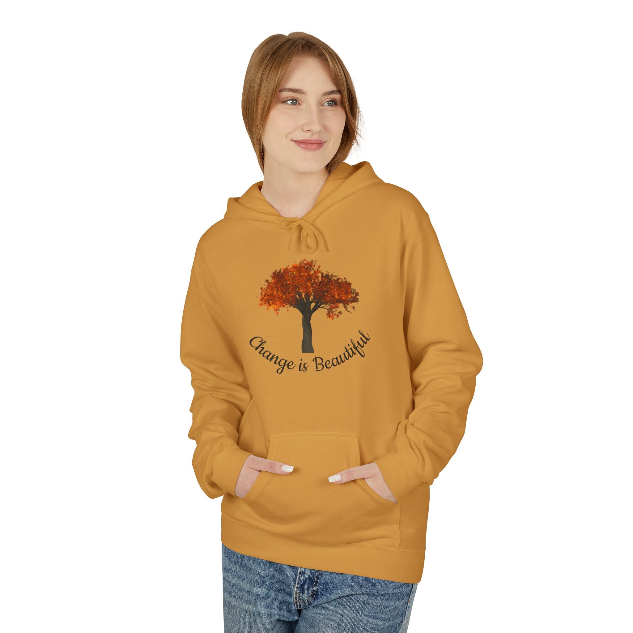Change Is Beautiful Hoodie — Autumn Tree Inspirational Pullover