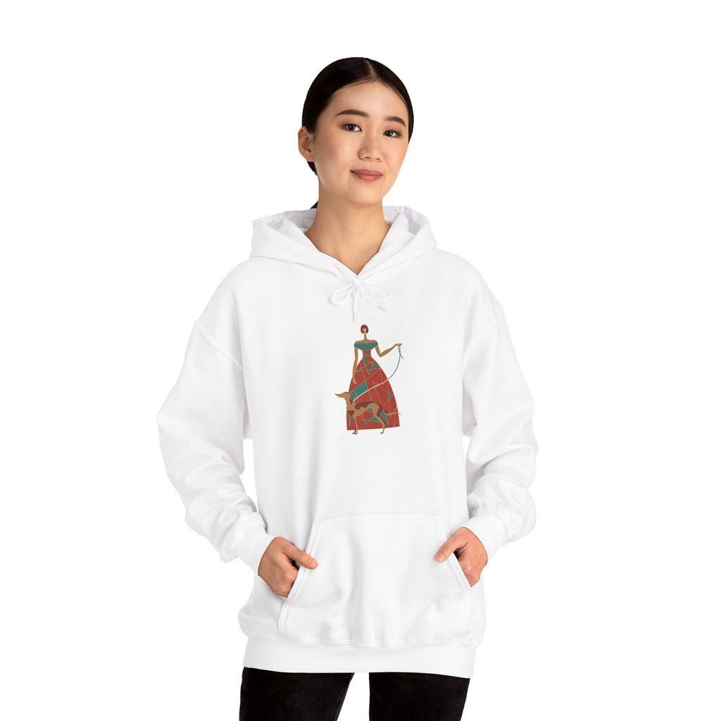 Folk Art Archer Hoodie — Vintage Red Archer Illustration Sweatshirt