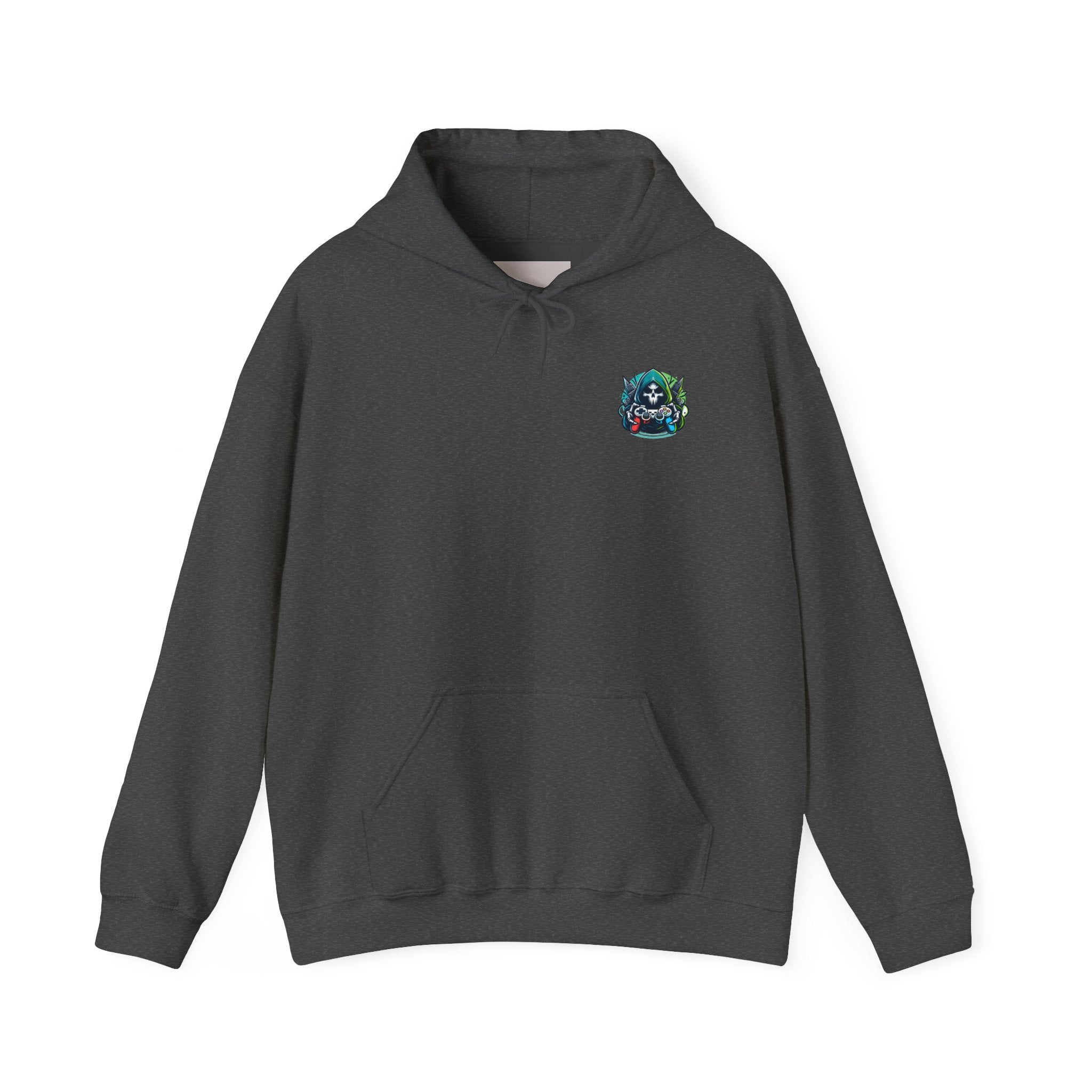 Gamer Grim Reaper Hoodie – Neon Controller Gaming Pullover